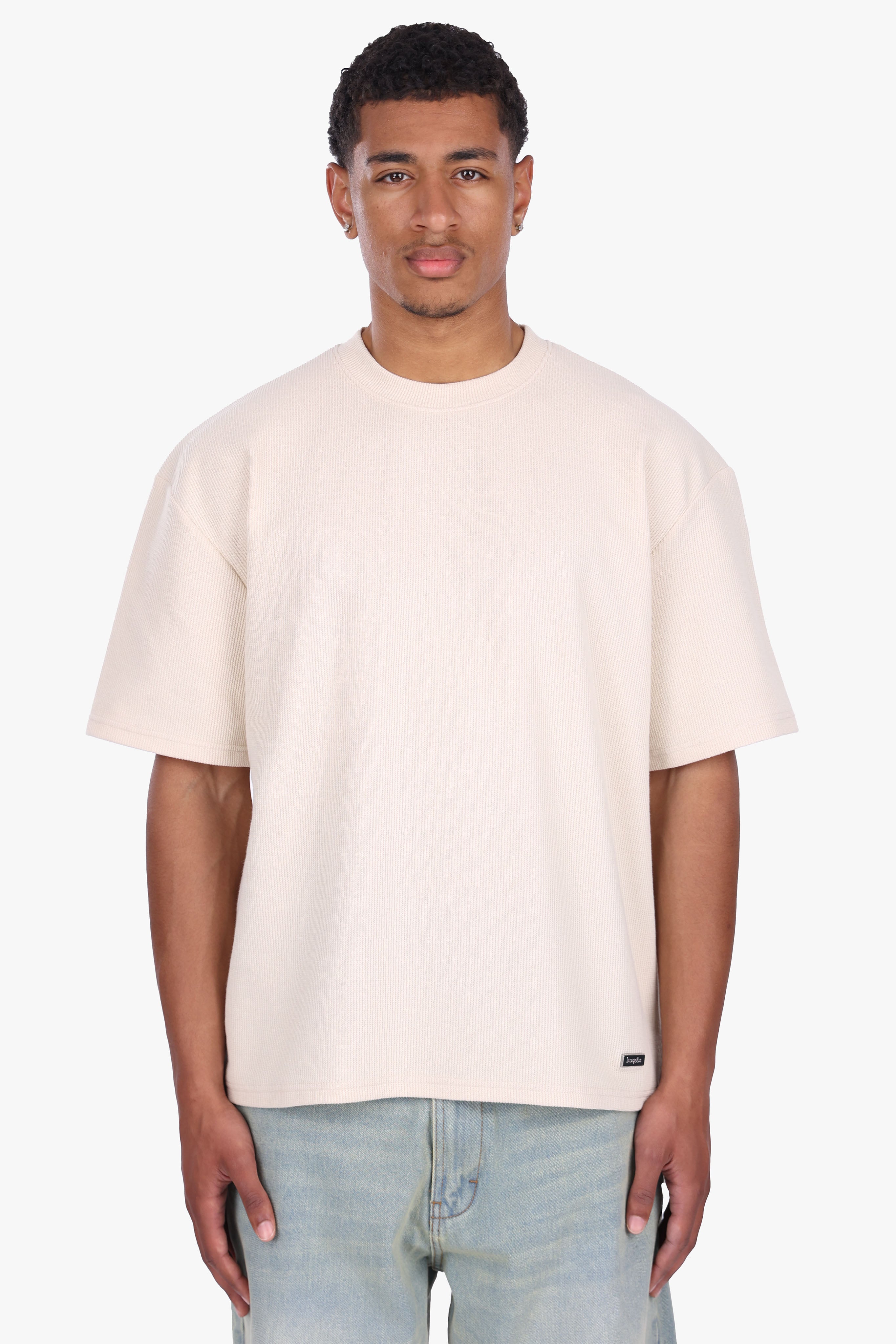 FRENCH RIB T-SHIRT CREAM WHITE