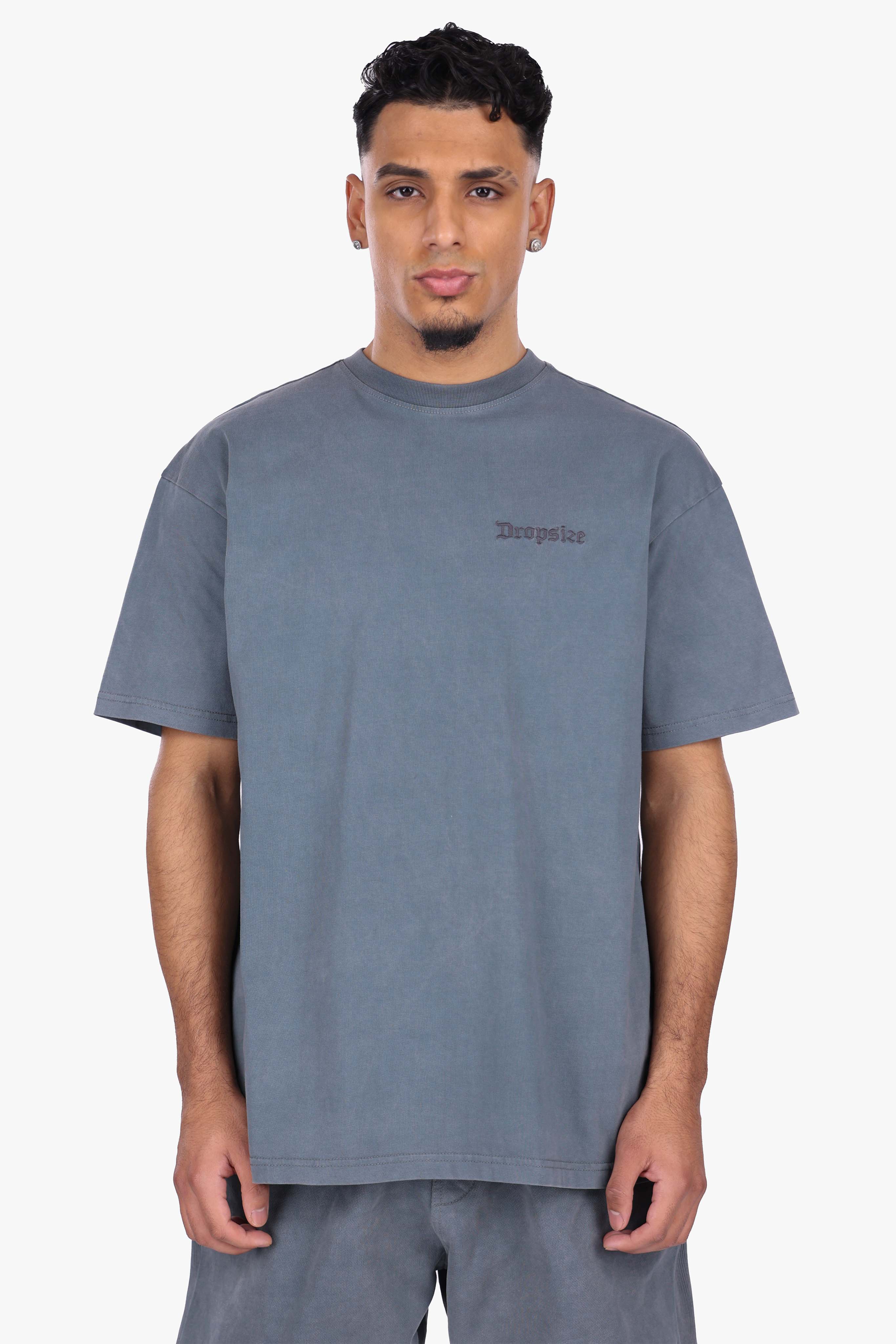 REGULAR FIT T-SHIRT ACID WASHED GREY