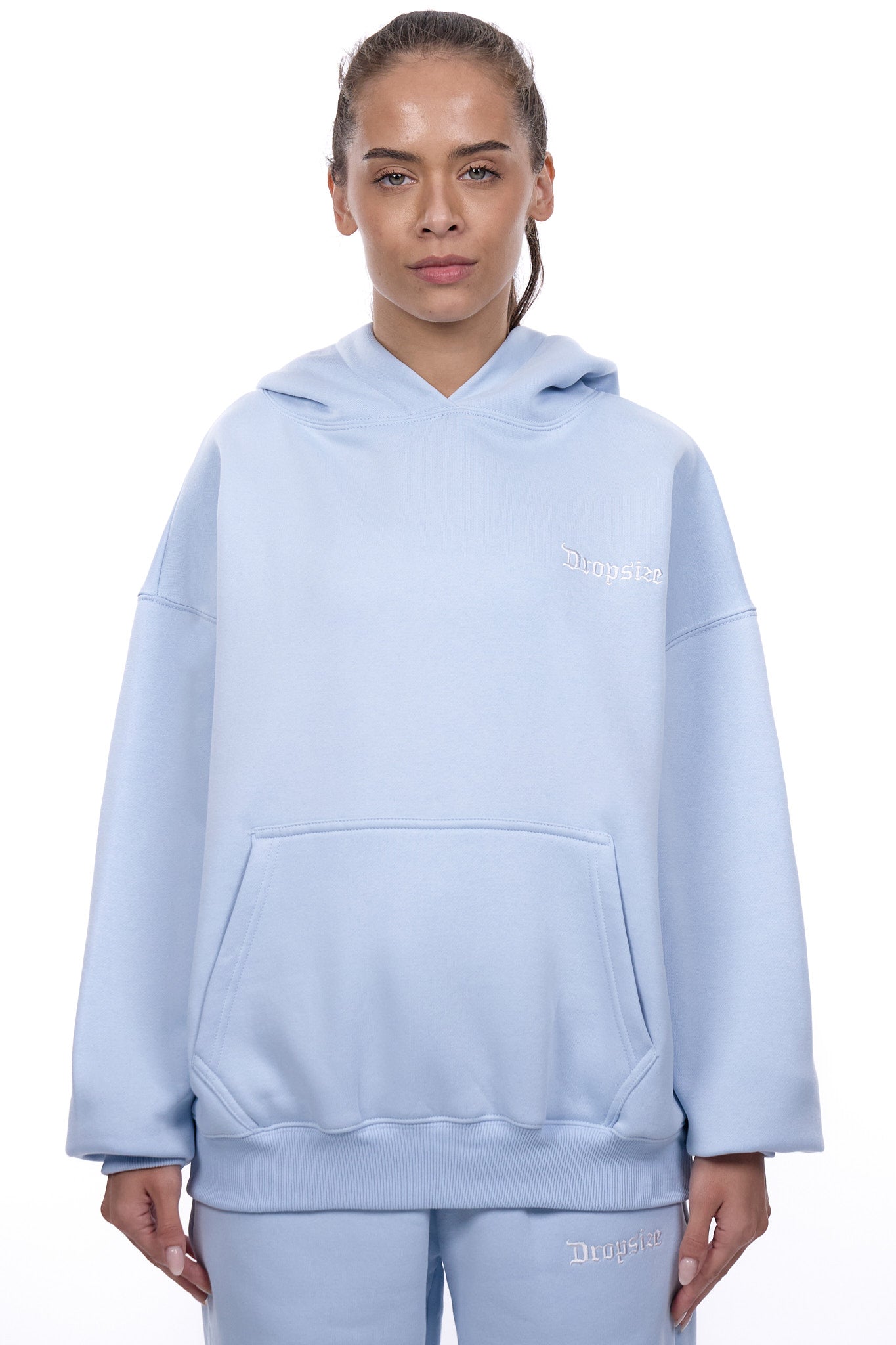 WOMENS BASIC HOODIE BABY BLUE