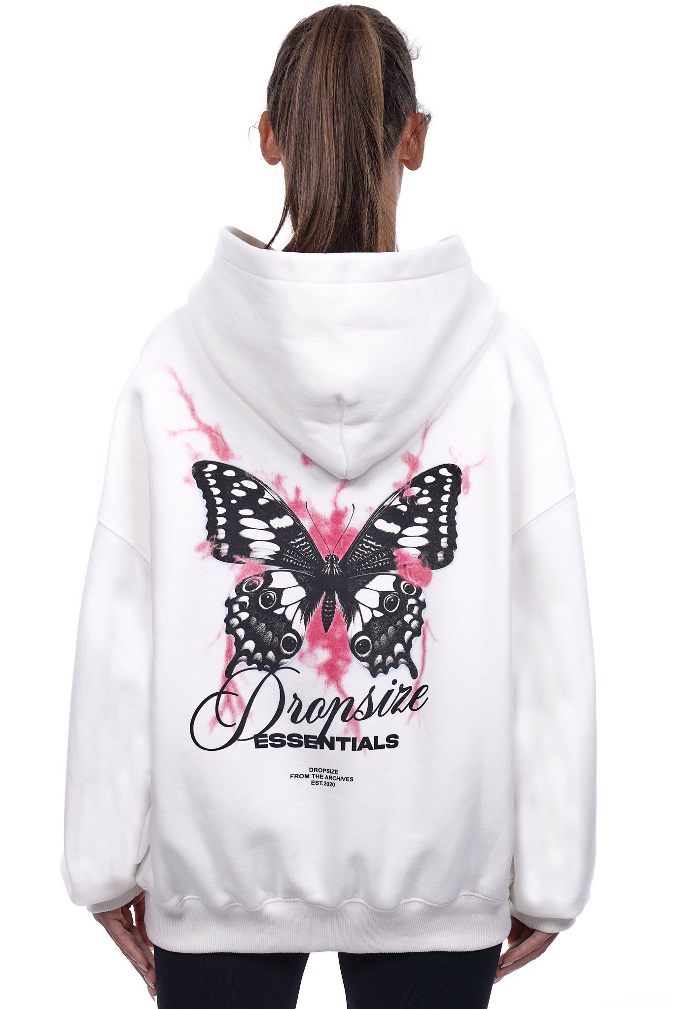 WOMENS BUTTERFLY HOODIE CREAM WHITE