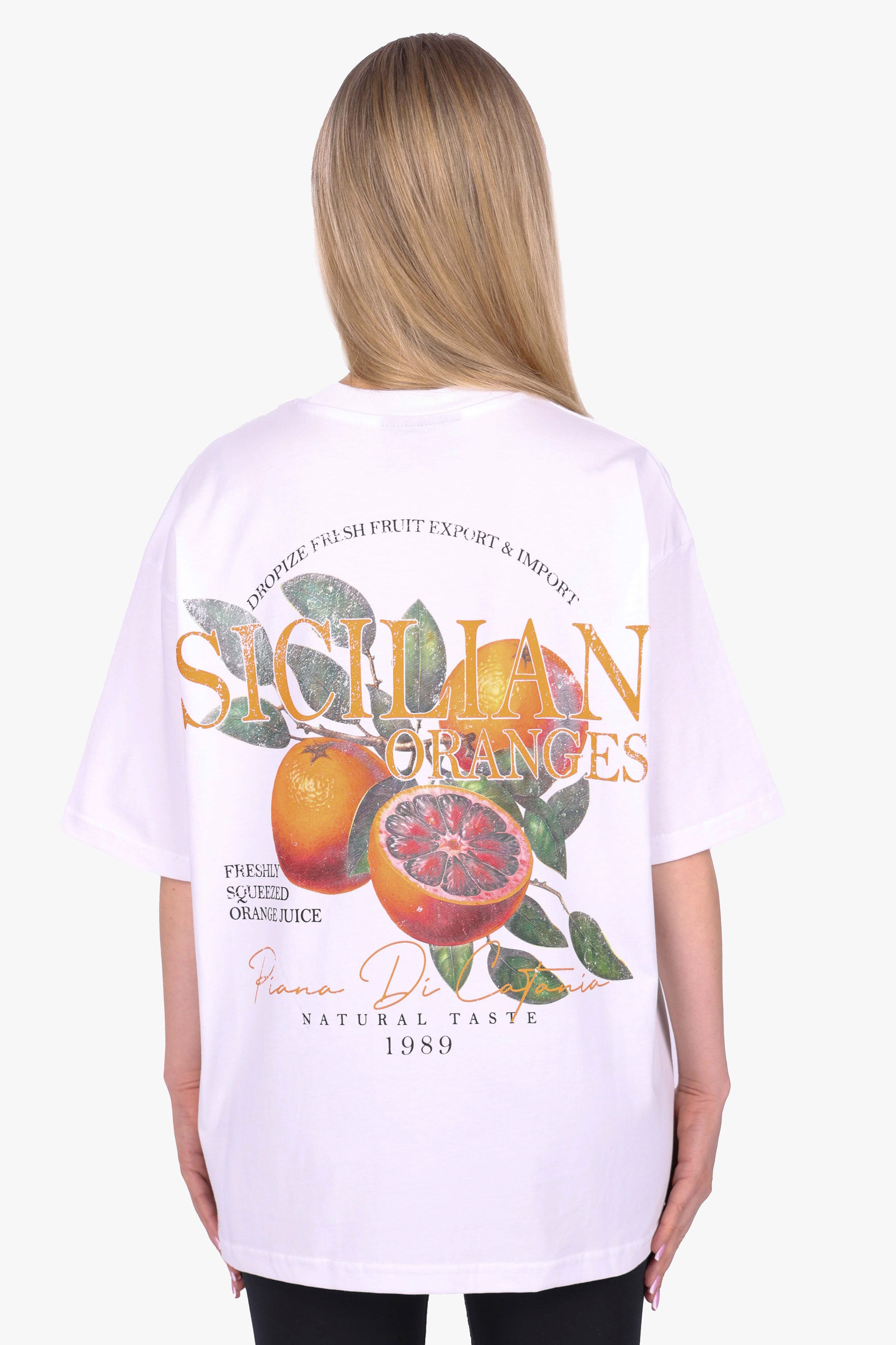 HEAVY OVERSIZE ORANGES T-SHIRT WHITE