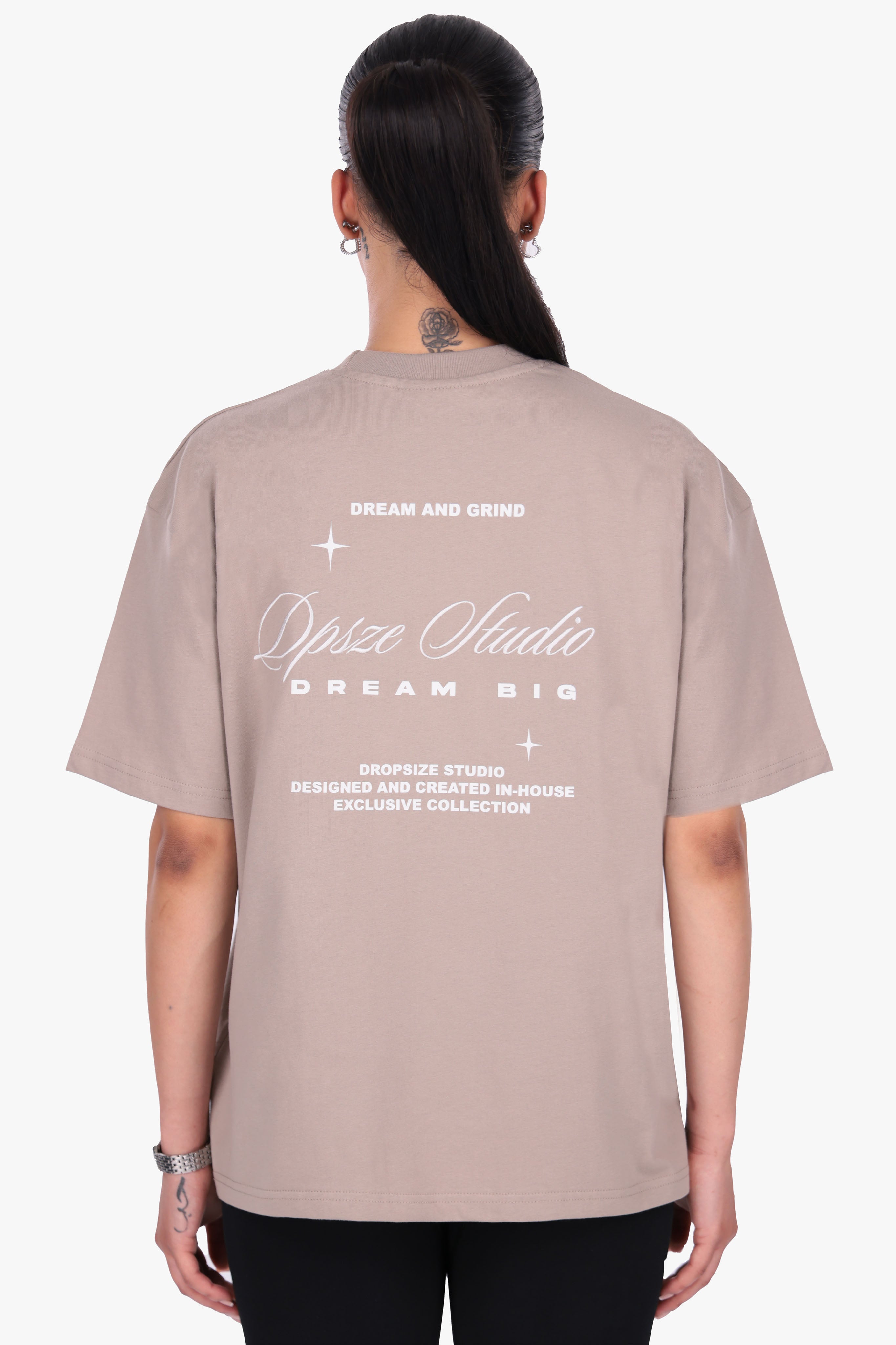 HEAVY OVERSIZE NEW STUDIO T-SHIRT SIMPLY TAUPE