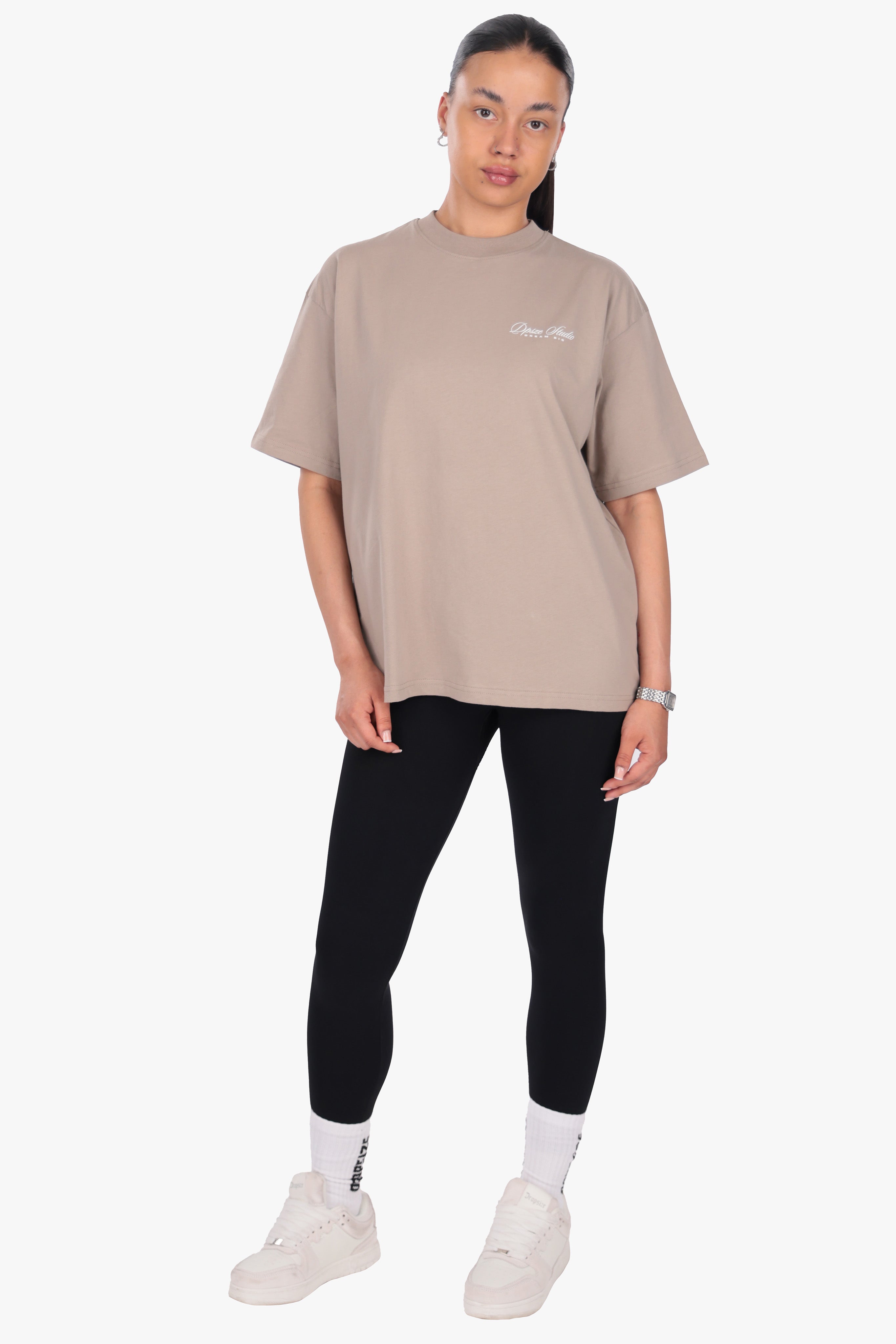 HEAVY OVERSIZE NEW STUDIO T-SHIRT SIMPLY TAUPE