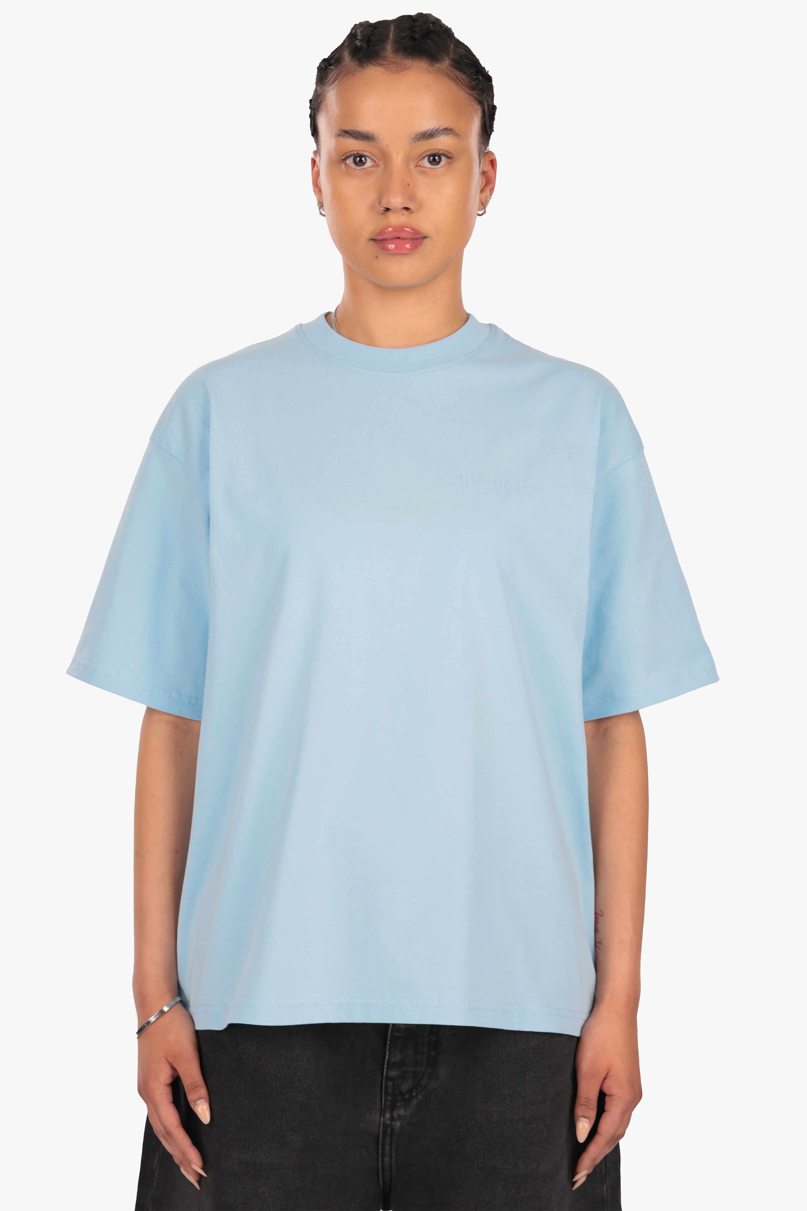 WOMEN BASIC COZY T-SHIRT BABY BLUE