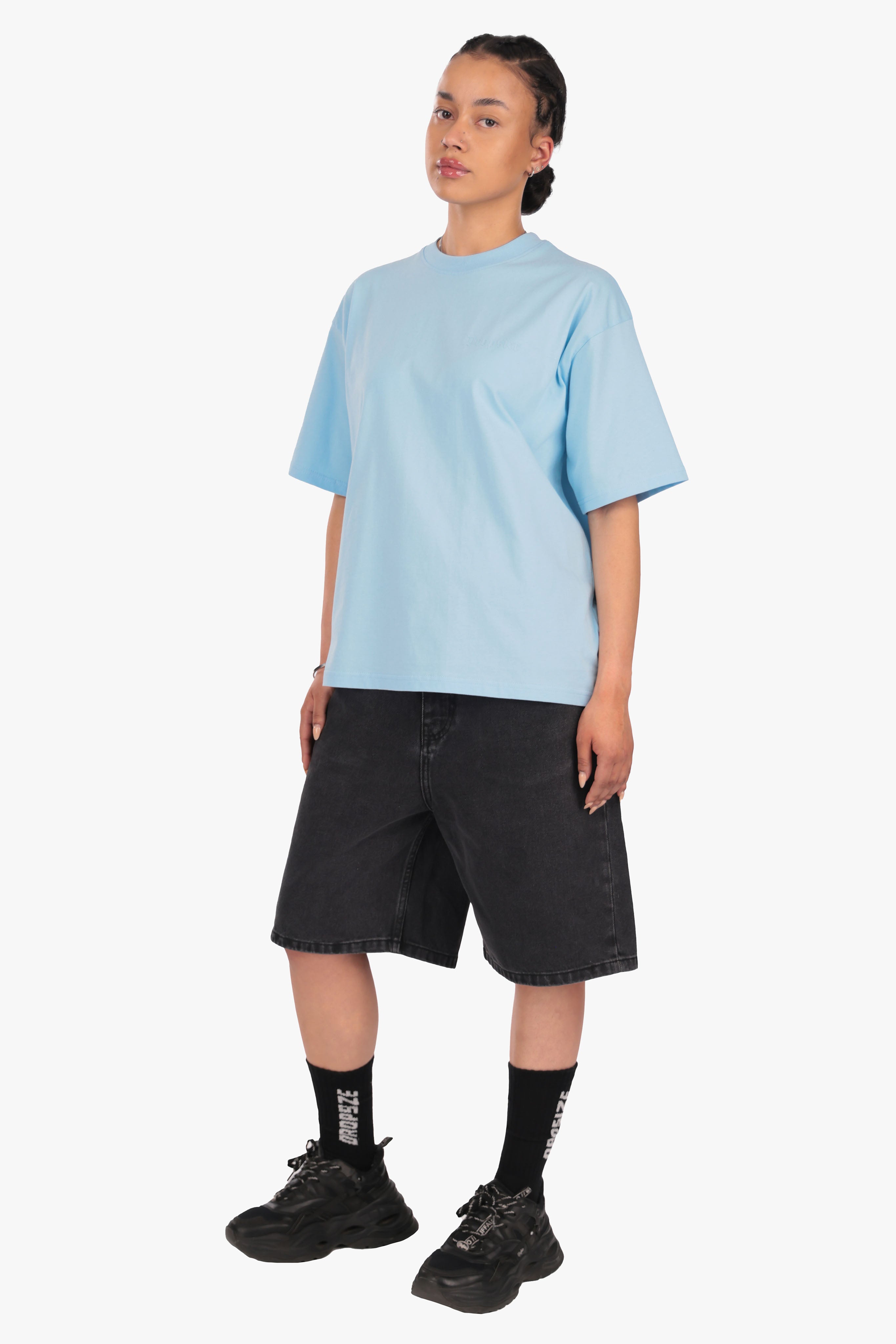 WOMEN BASIC COZY T-SHIRT BABY BLUE