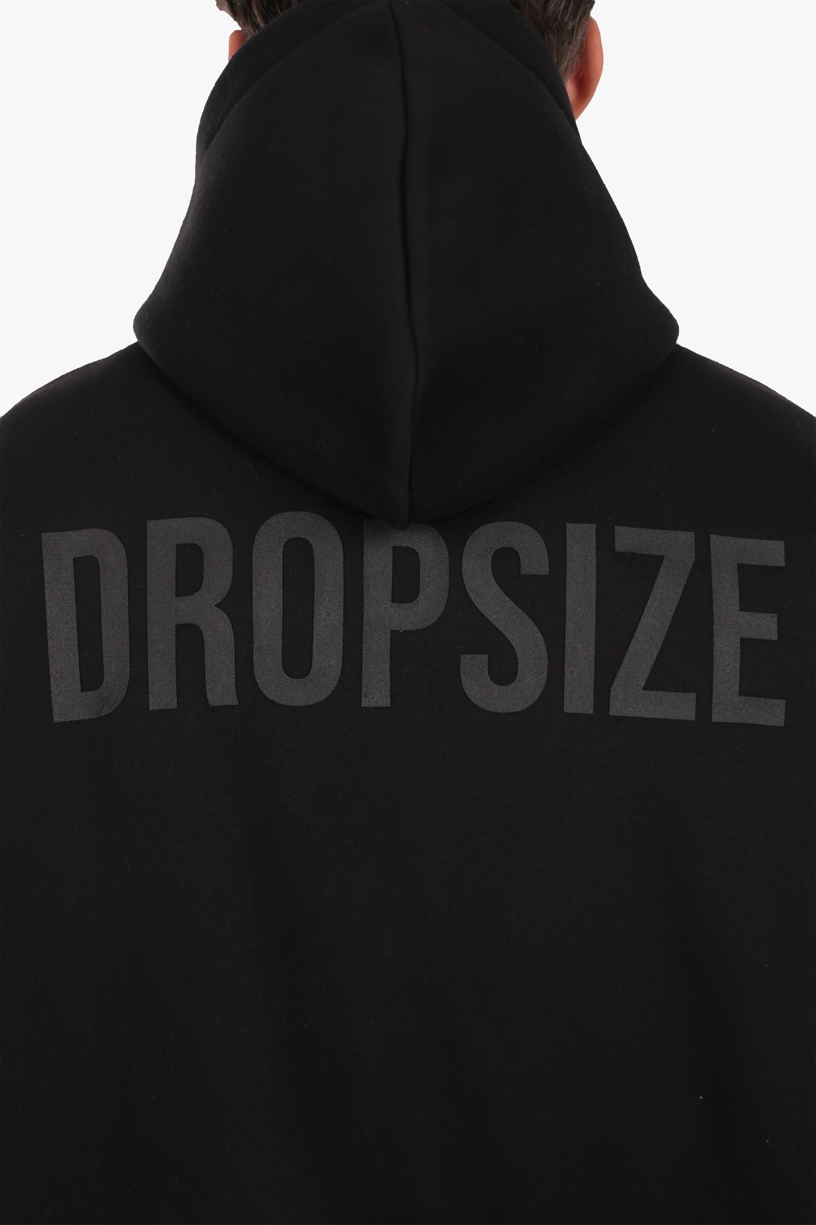 SUPER HEAVY OVERSIZE HD PRINT ZIP HOODIE BLACK