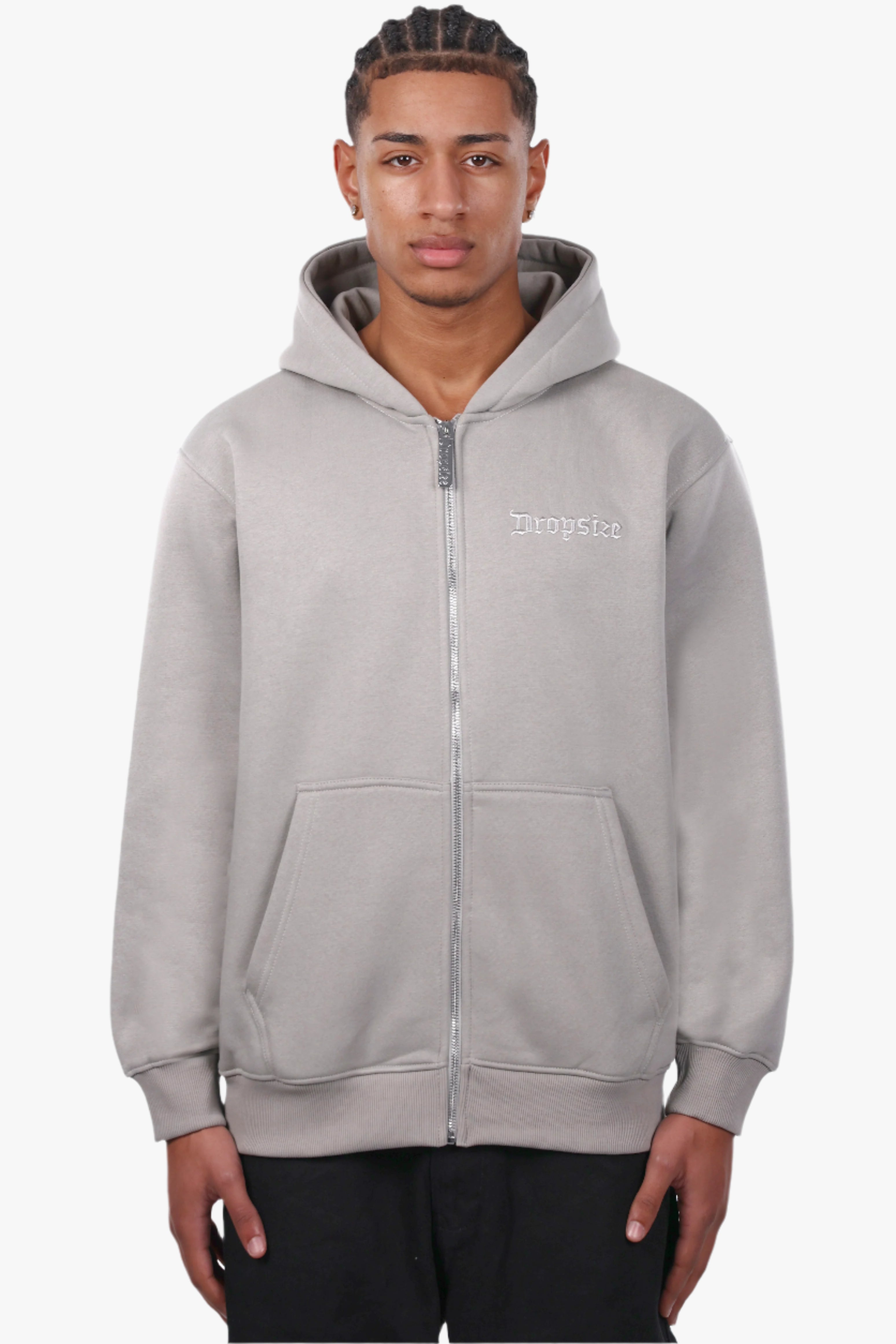 REGULAR FIT ZIP-HOODIE FLINT GREY