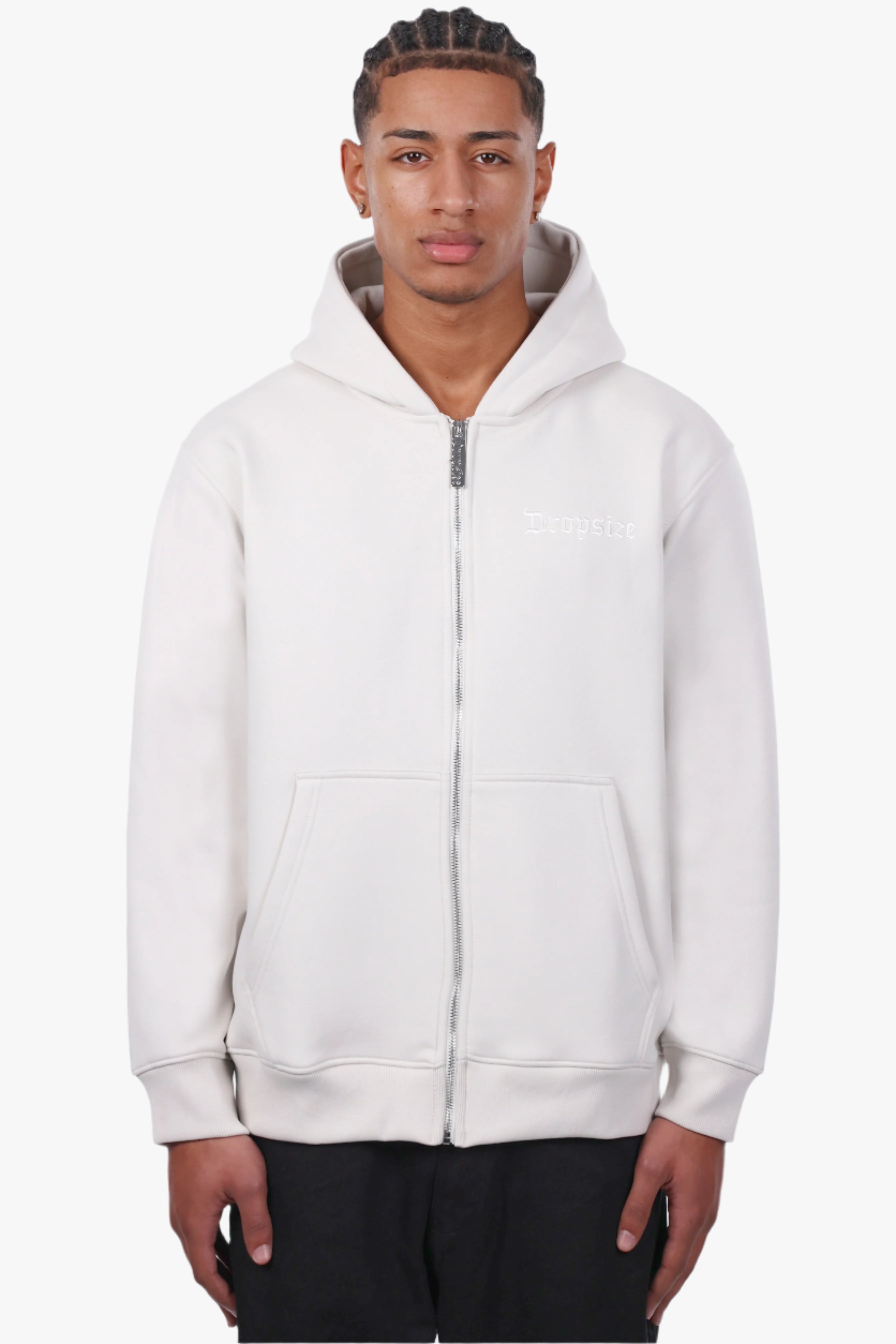 REGULAR FIT ZIP-HOODIE LIGHT GREY