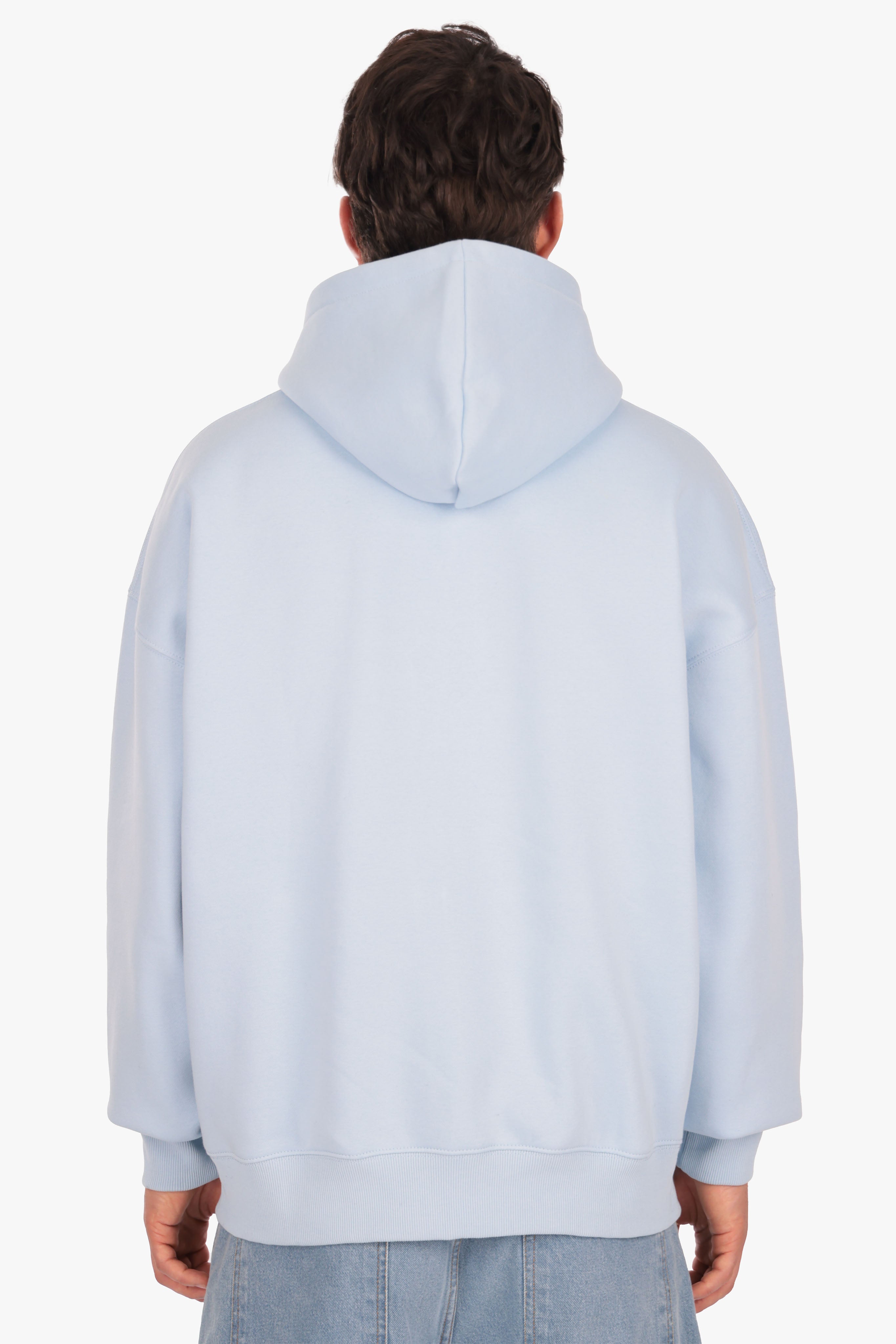 SUPER HEAVY OVERSIZE LOGO ZIP HOODIE BABY BLUE