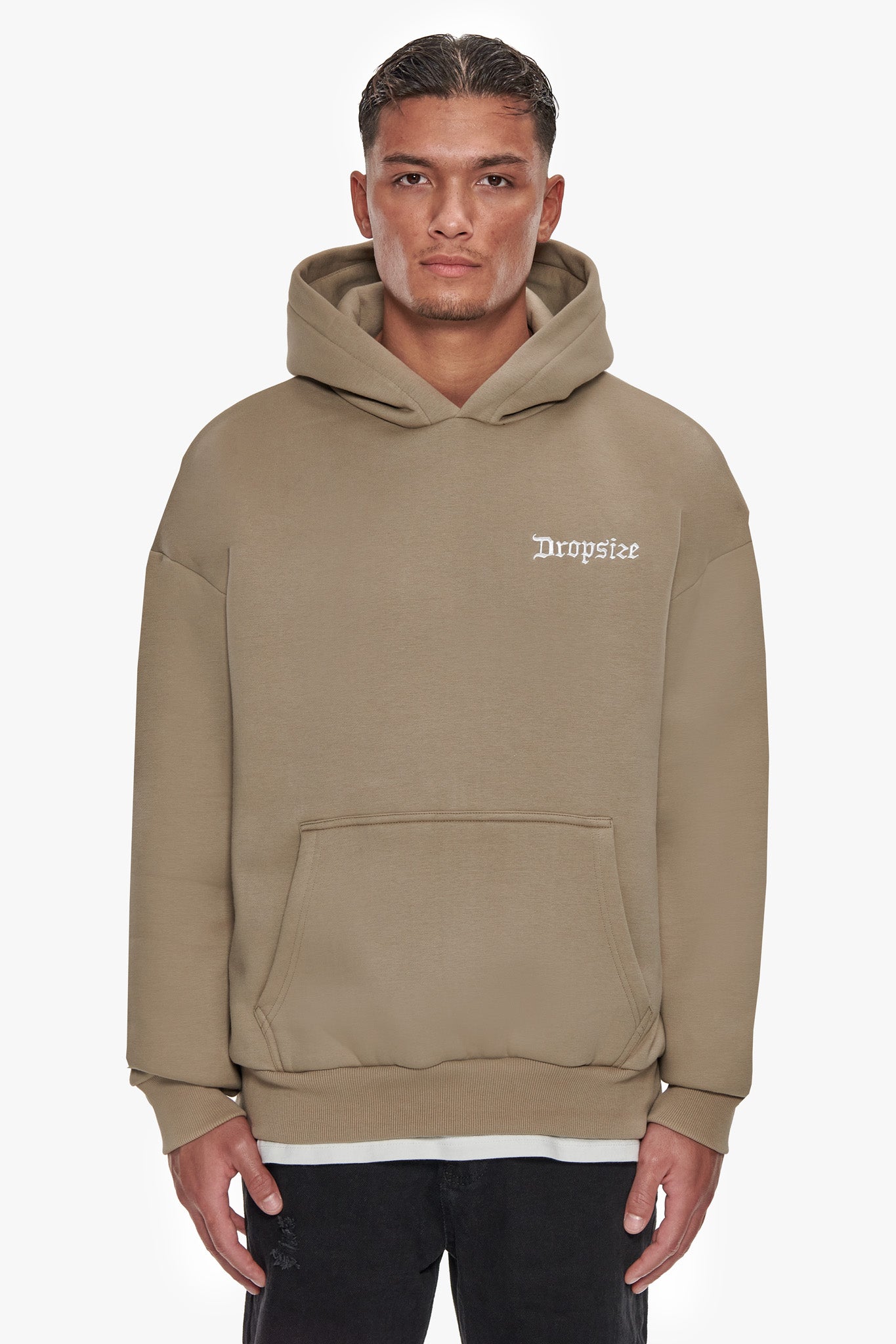 HEAVY OVERSIZE EMBO HOODIE WEATHERED TEAK