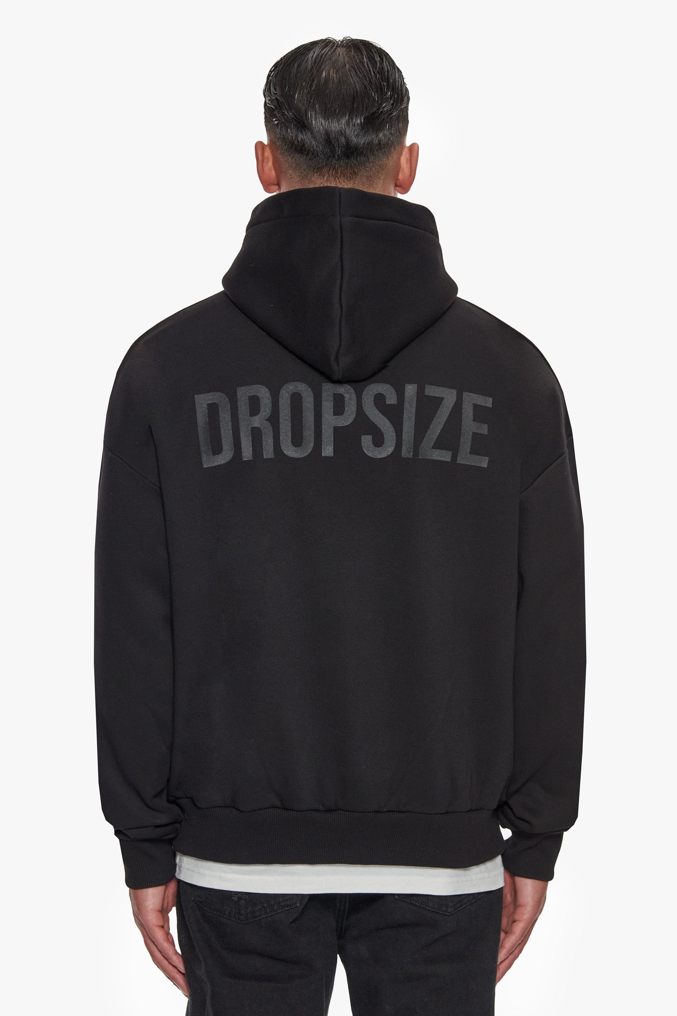 HEAVY OVERSIZE HD PRINT HOODIE BLACK