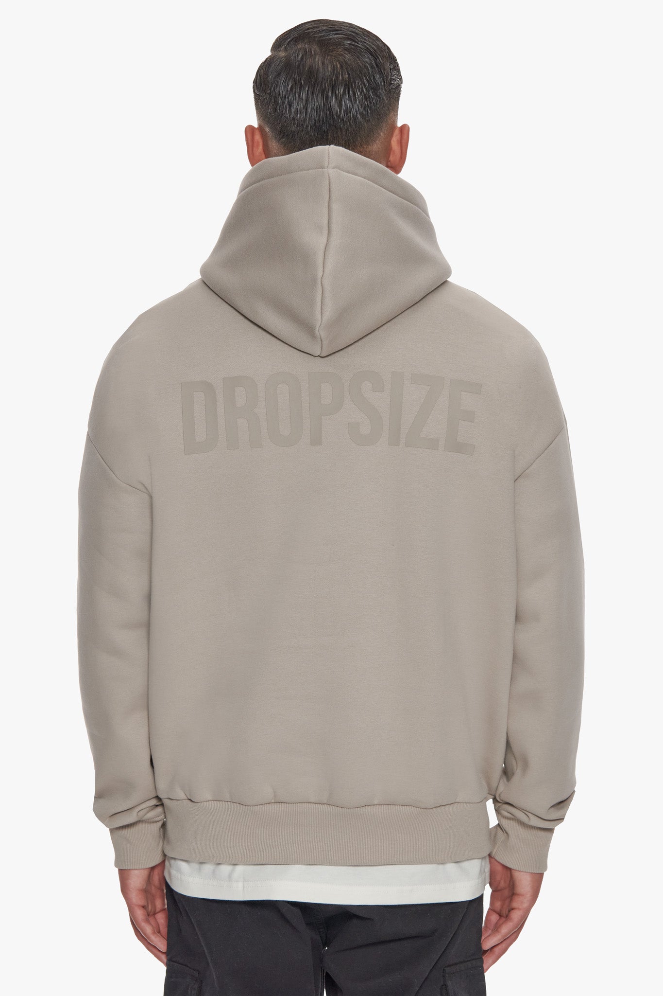 HEAVY OVERSIZE HD PRINT HOODIE SILVER GREY