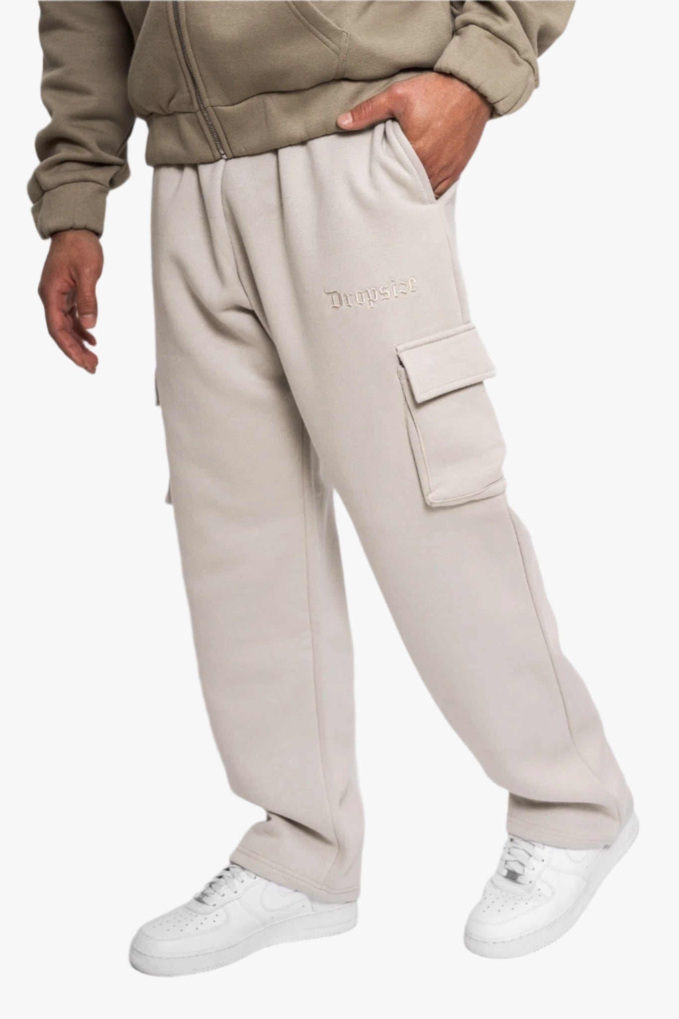 STRAIGHT LEG CARGO SWEAT PANTS MOON BEAM