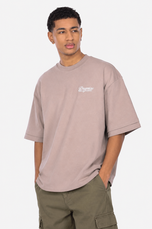 HEAVY OVERSIZE DOUBLE ARM T-SHIRT SIMPLY TAUPE
