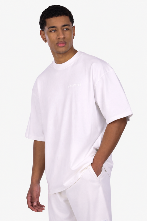 SIDE RIB T-SHIRT CREAM WHITE