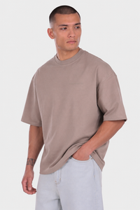 SIDE RIB T-SHIRT SIMPLY TAUPE
