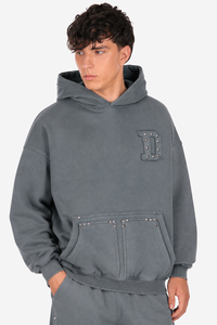 DOUBLE POCKET HOODIE ACID GREY