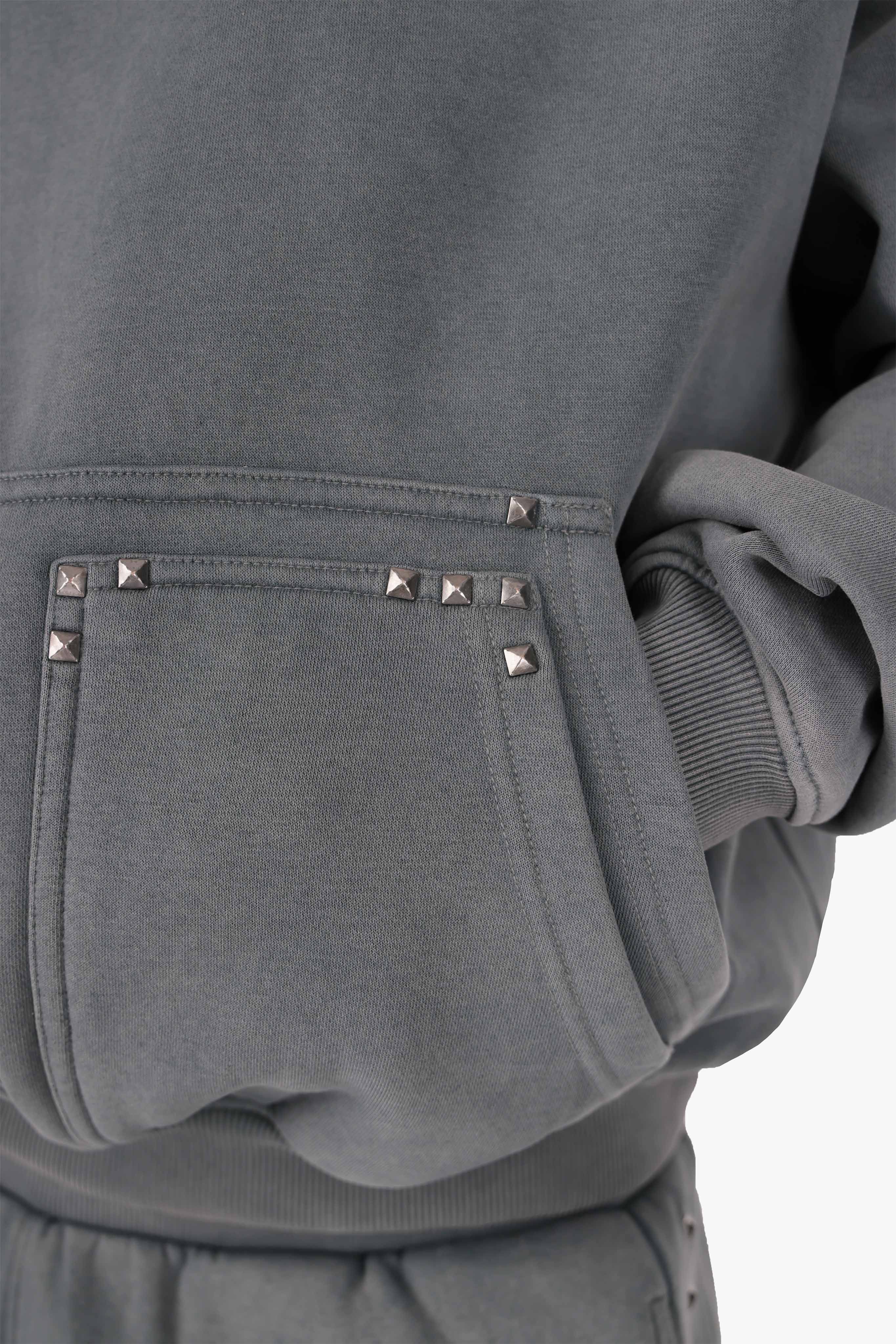 DOUBLE POCKET HOODIE ACID GREY