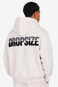 SPLIT FROTTEE EMBO HOODIE CLEAR GREY