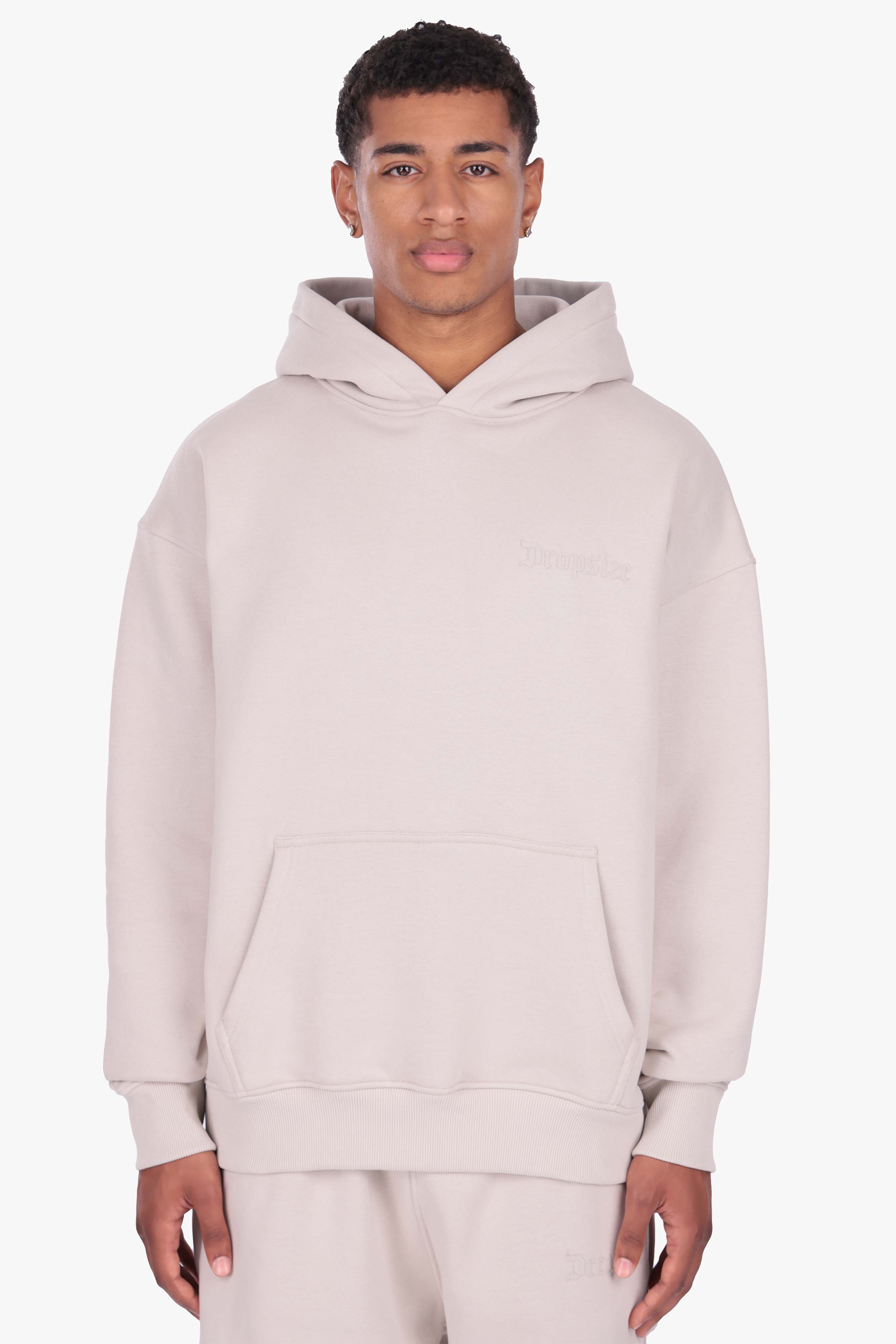 HEAVY OVERSIZE HD LOGO HOODIE MOON BEAM