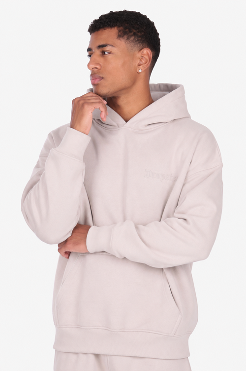 HEAVY OVERSIZE HD LOGO HOODIE MOON BEAM