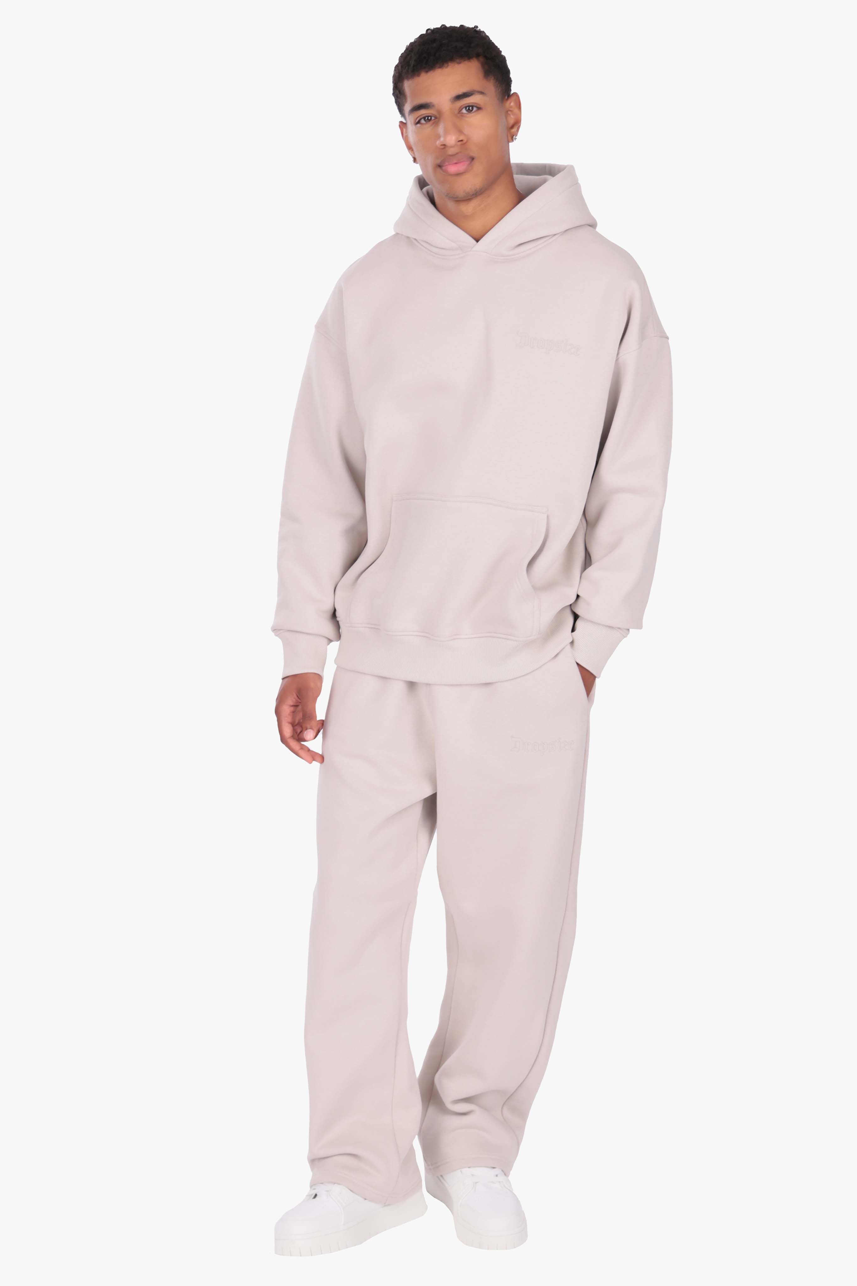 HEAVY OVERSIZE HD LOGO HOODIE MOON BEAM