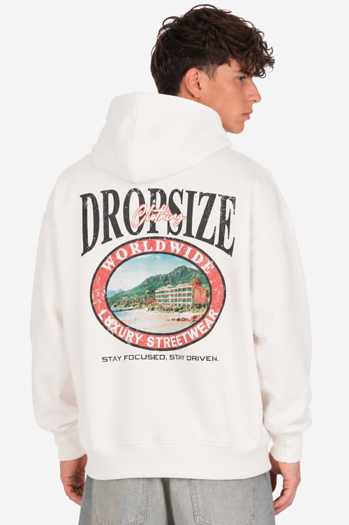HEAVY OVERSIZE LUXURY HOODIE CREAM WHITE