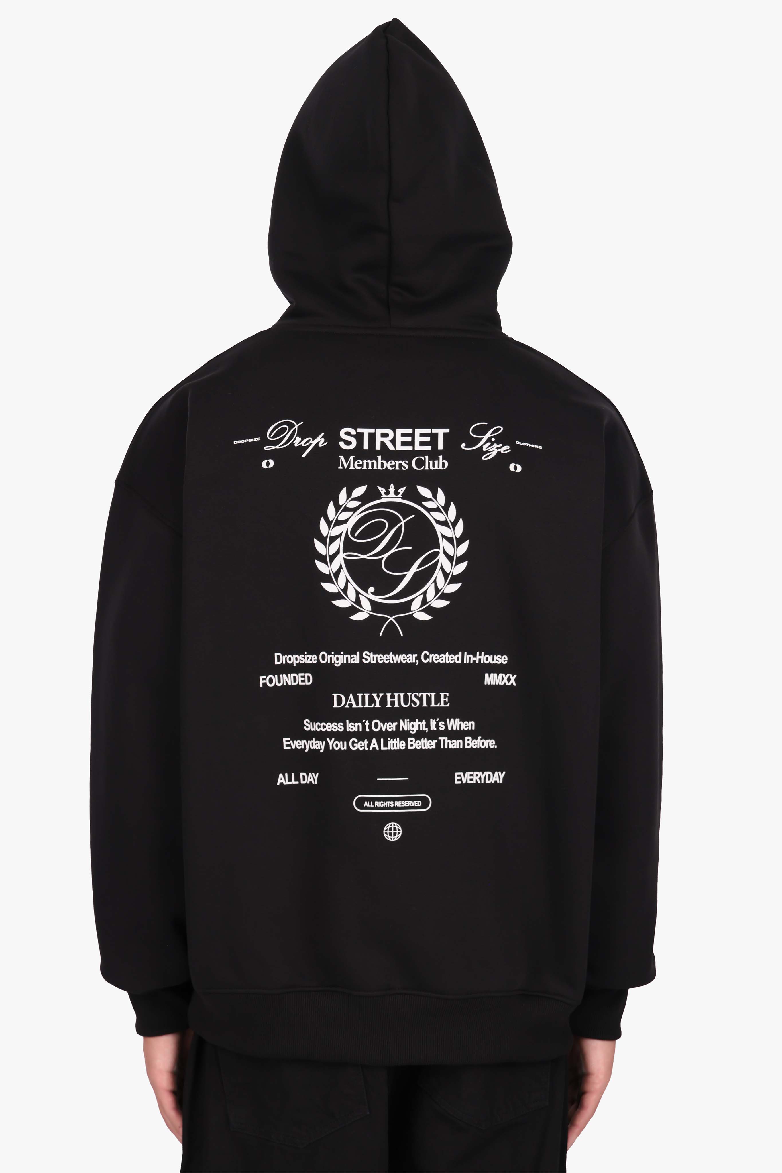 HEAVY OVERSIZE MEMBERS CLUB HOODIE BLACK