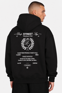 HEAVY OVERSIZE MEMBERS CLUB HOODIE BLACK