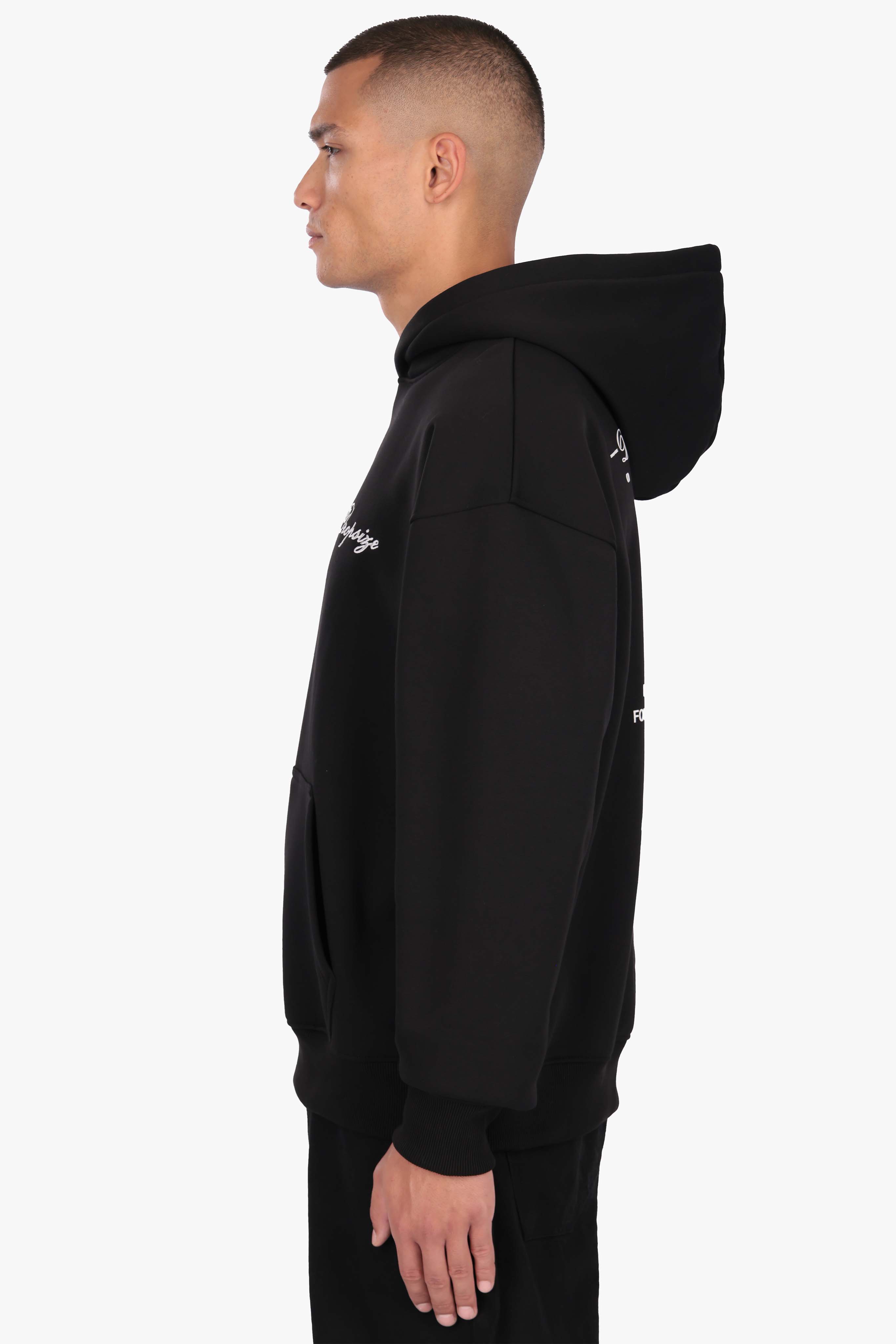 HEAVY OVERSIZE MEMBERS CLUB HOODIE BLACK