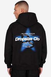 HEAVY OVERSIZE HALFTONE STAR HOODIE BLACK
