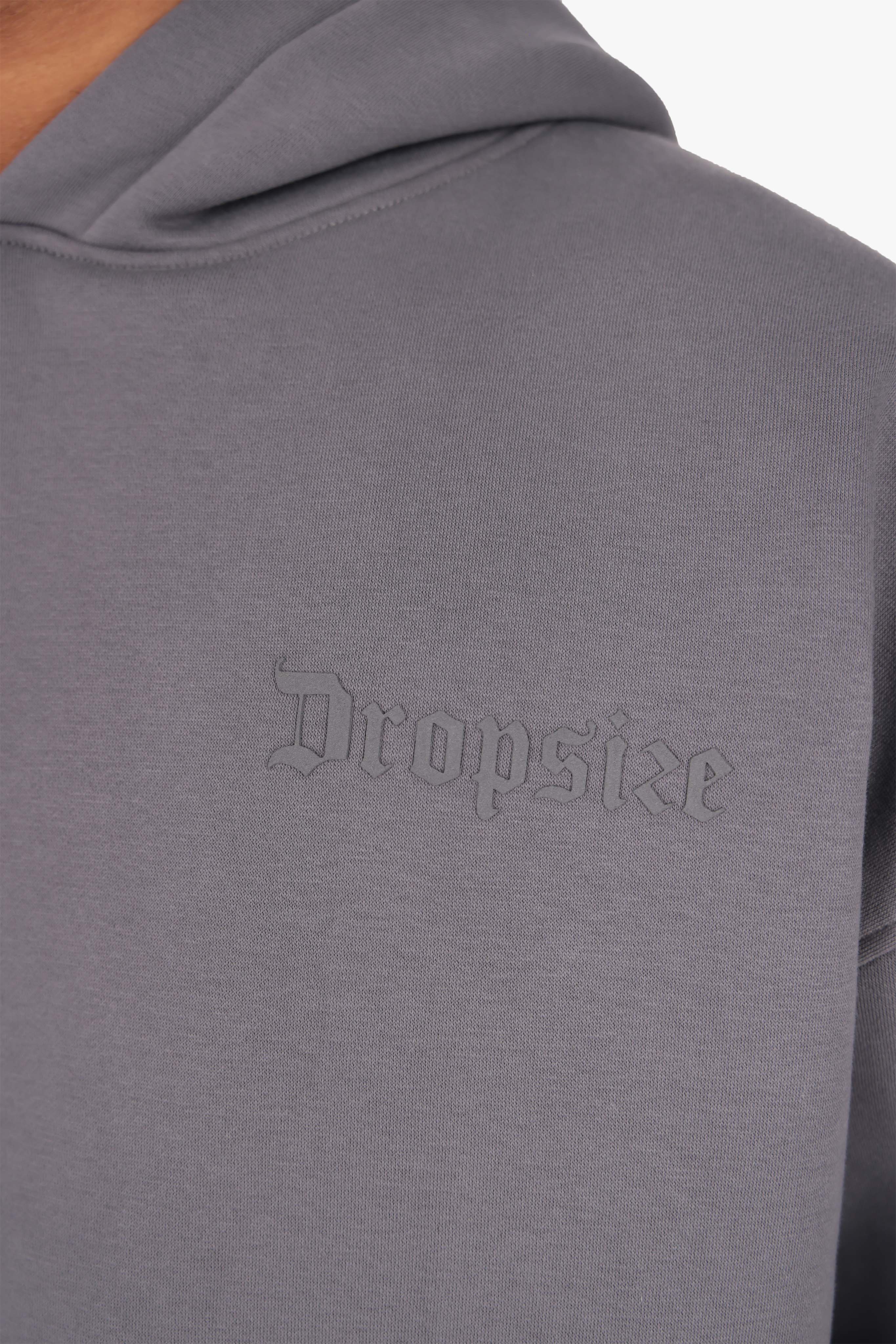 HEAVY OVERSIZE HD LOGO HOODIE  STEEL GREY