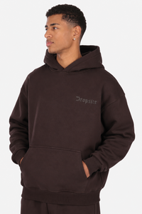 HEAVY OVERSIZE HD LOGO HOODIE CHOCOLATE
