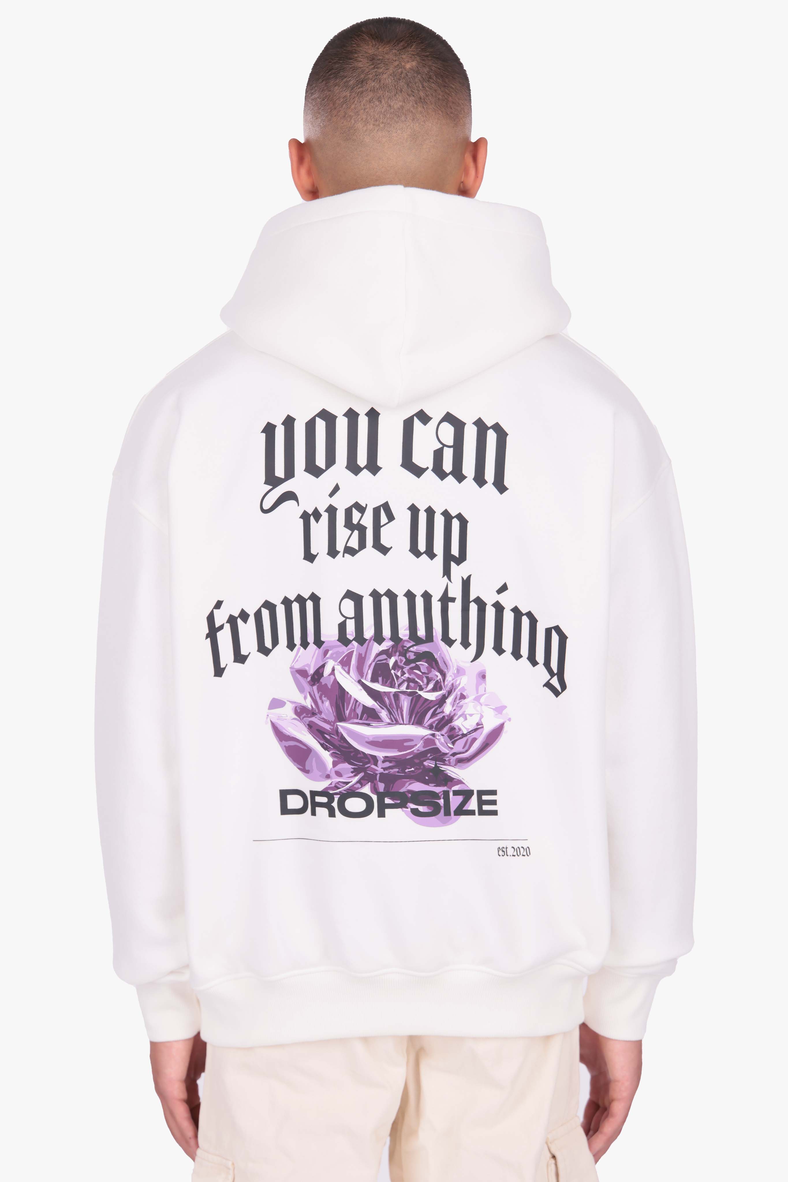 DROPSIZE RISE UP HOODIE CREAM WHITE