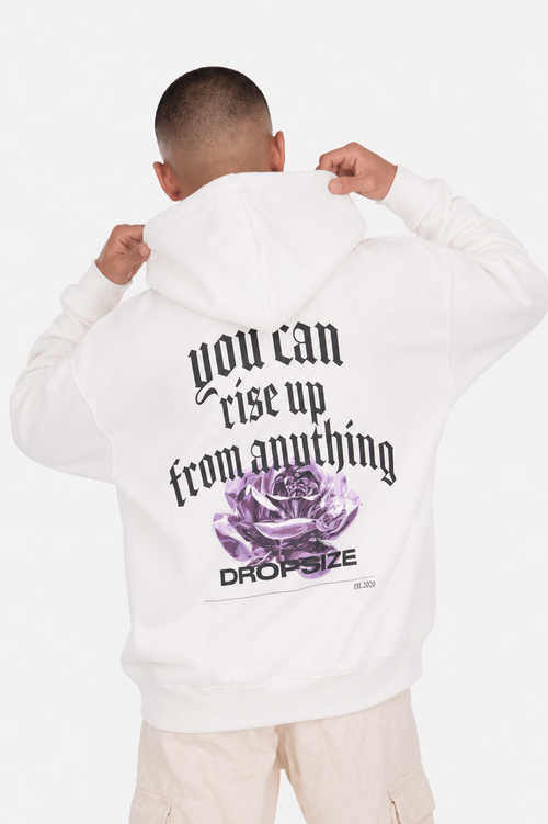 DROPSIZE RISE UP HOODIE CREAM WHITE