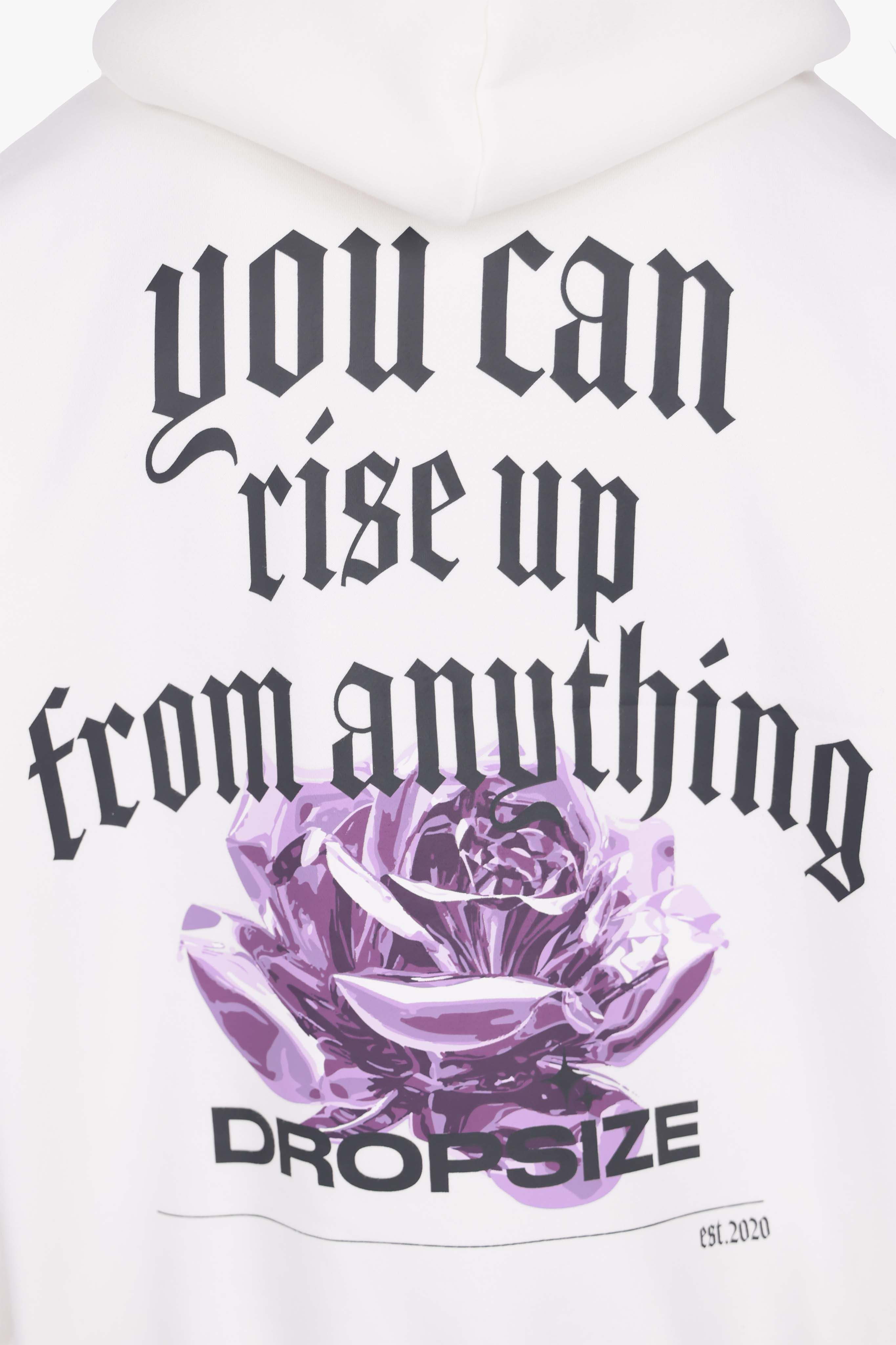 DROPSIZE RISE UP HOODIE CREAM WHITE