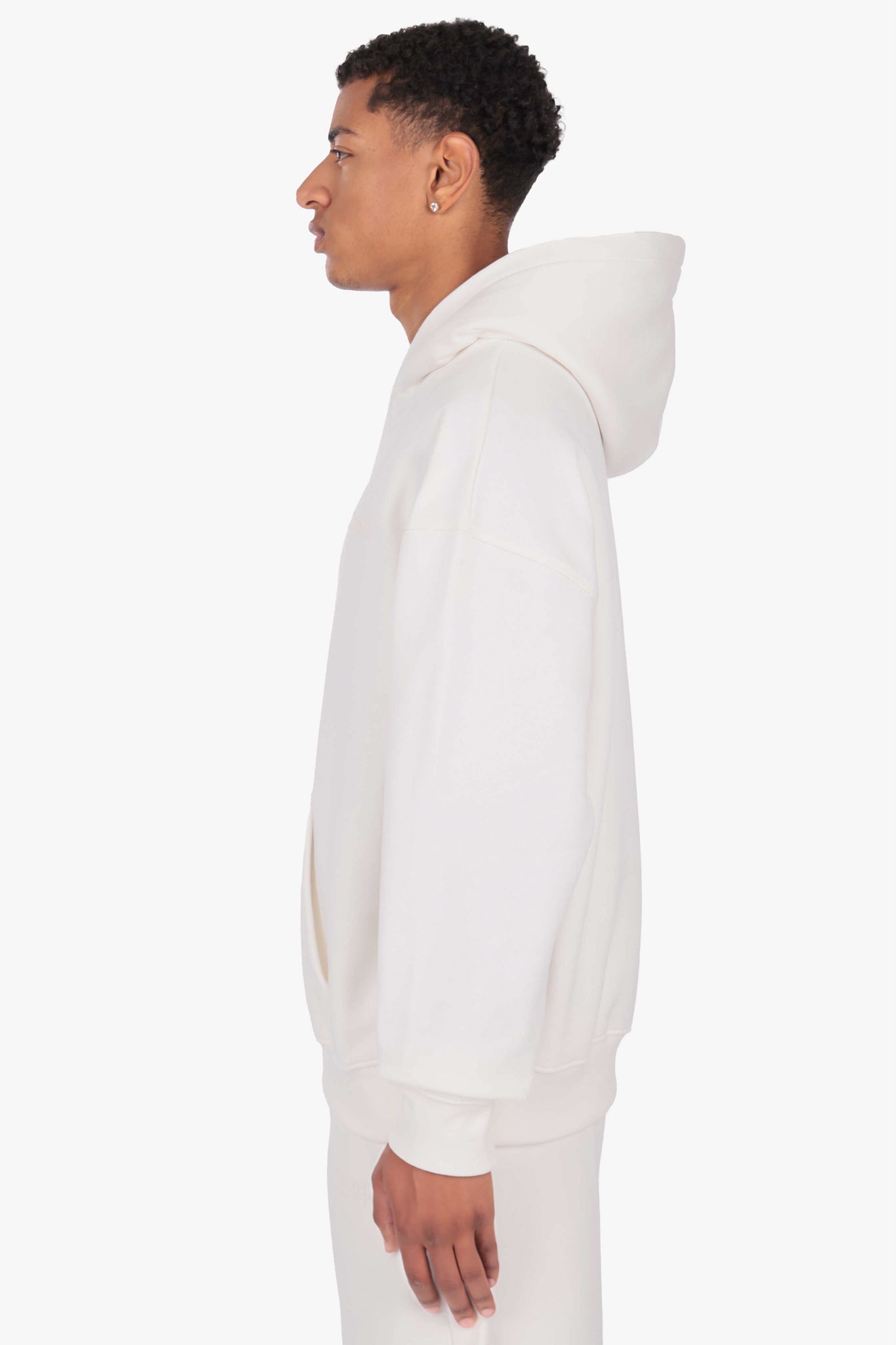 HEAVY OVERSIZE HD LOGO HOODIE  CREAM WHITE