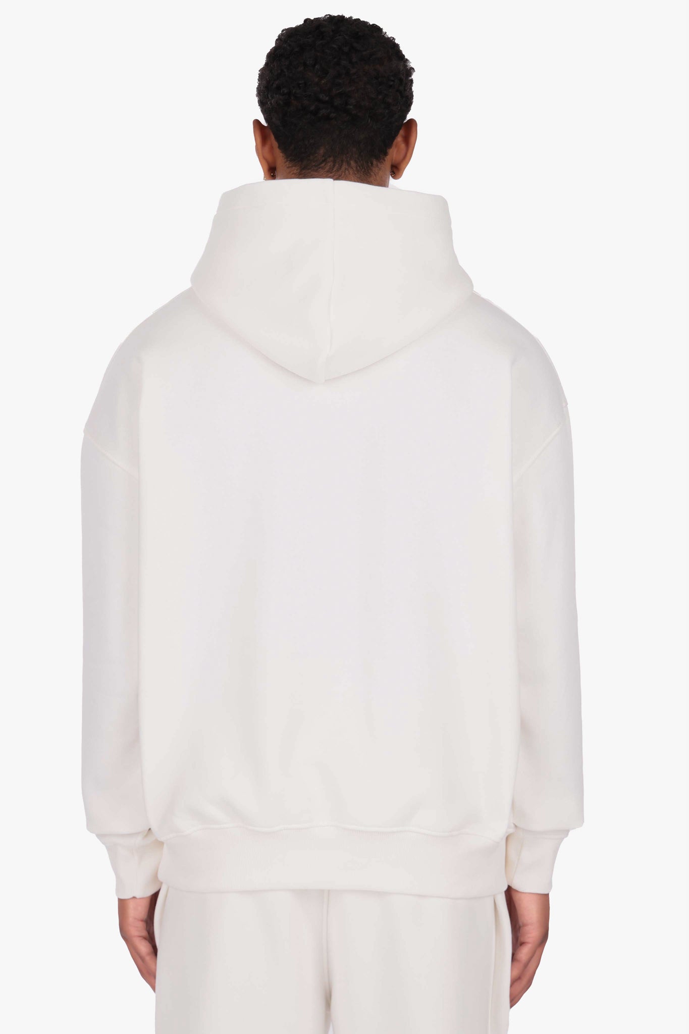 HEAVY OVERSIZE HD LOGO HOODIE  CREAM WHITE