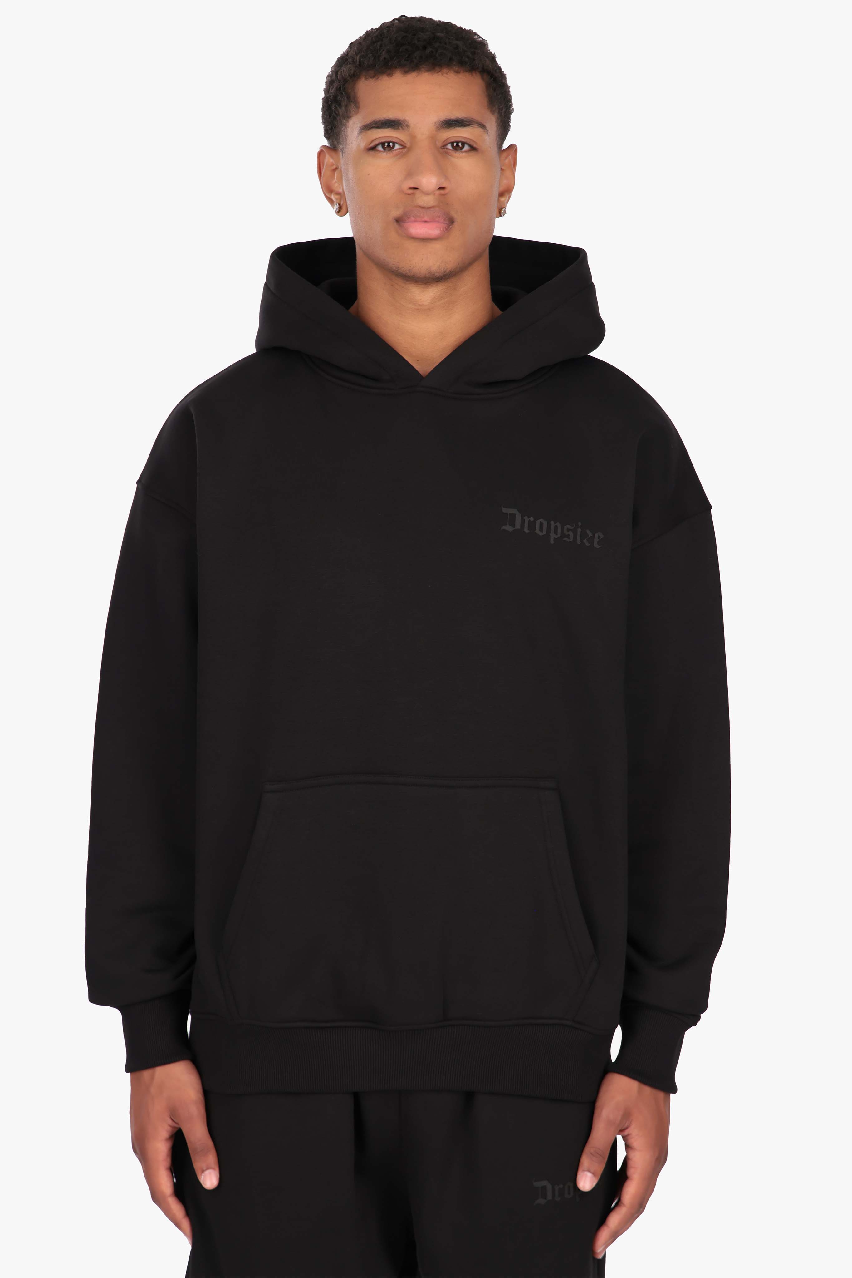 HEAVY OVERSIZE HD LOGO HOODIE BLACK