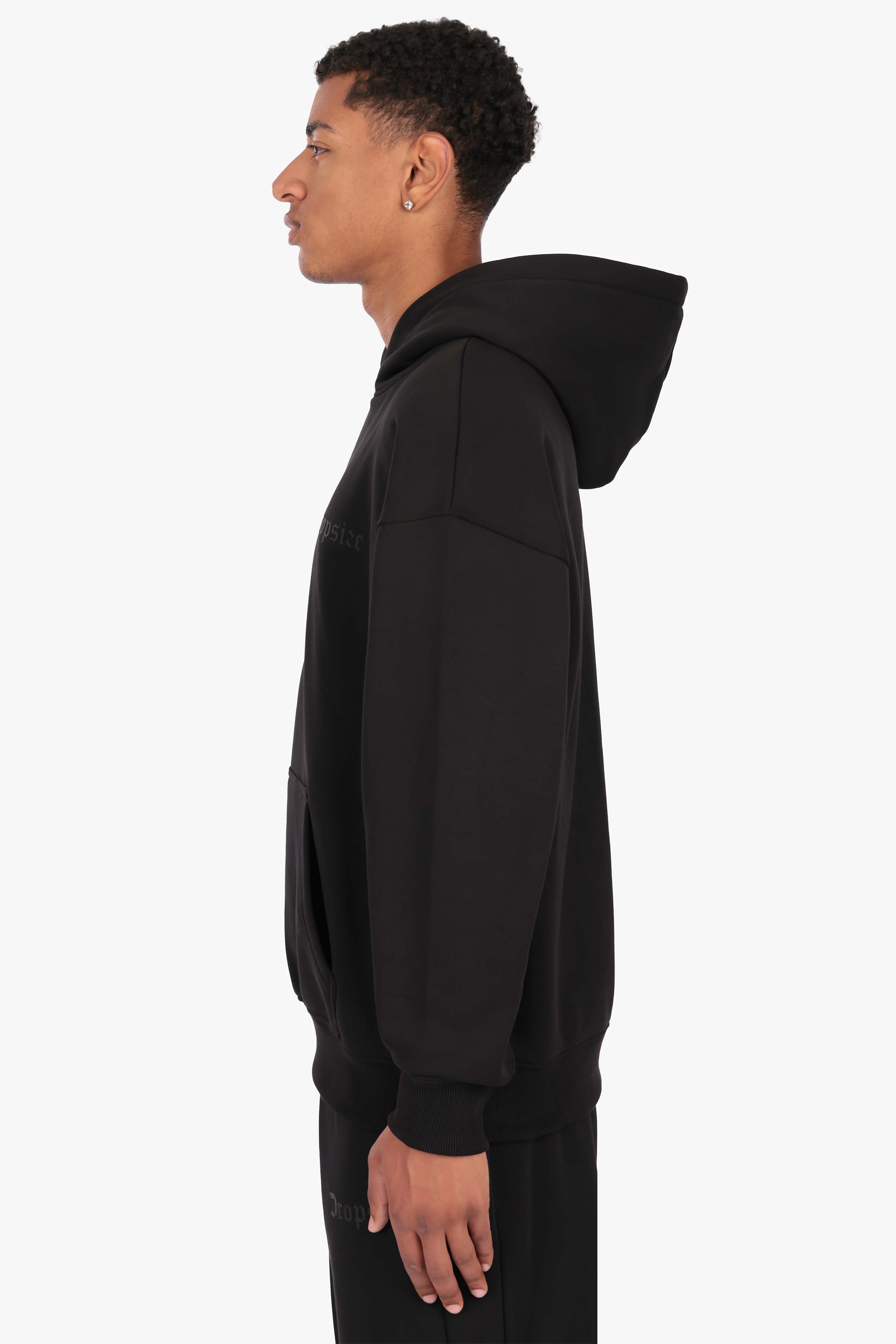 HEAVY OVERSIZE HD LOGO HOODIE BLACK