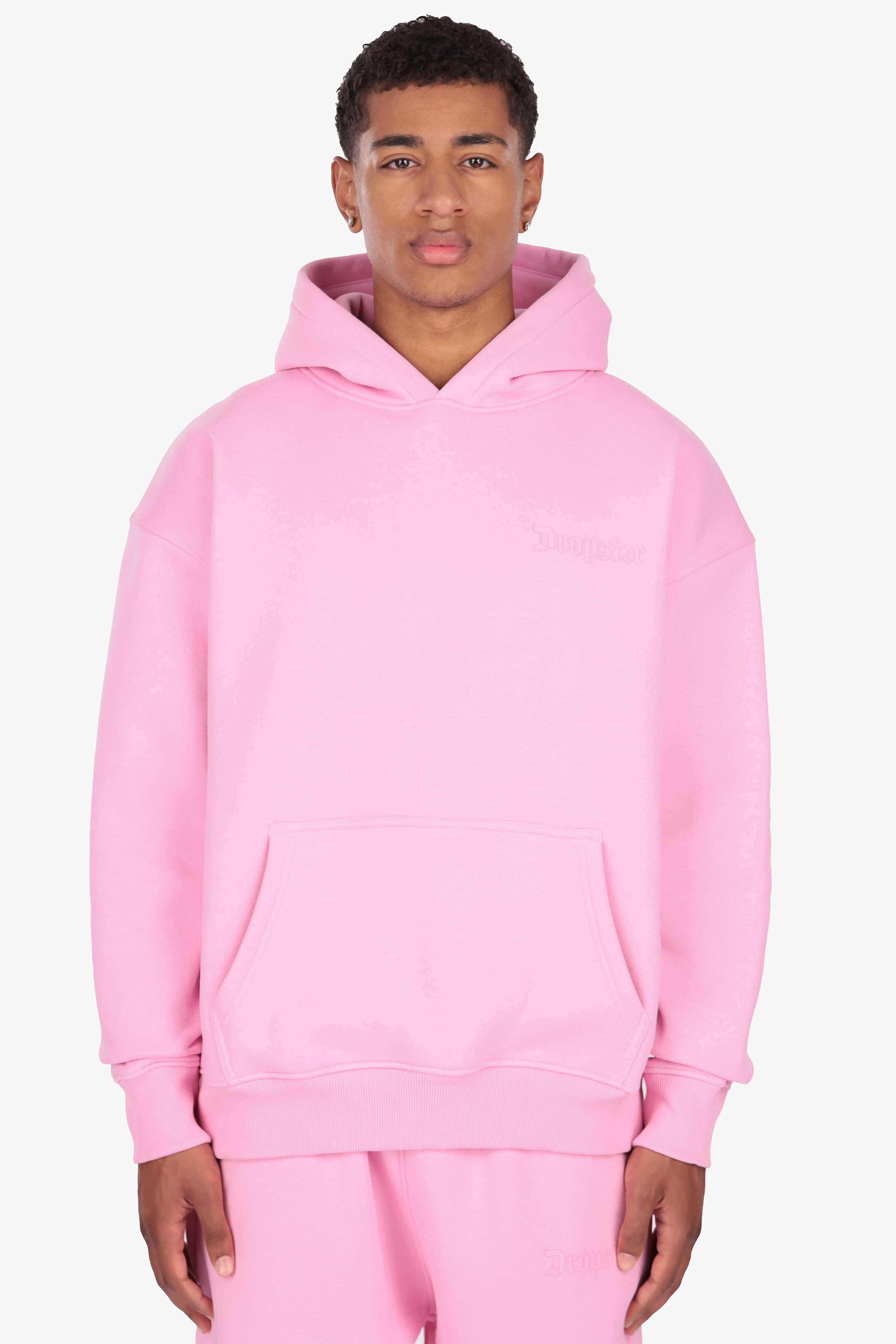 HEAVY OVERSIZE HD LOGO HOODIE PINK