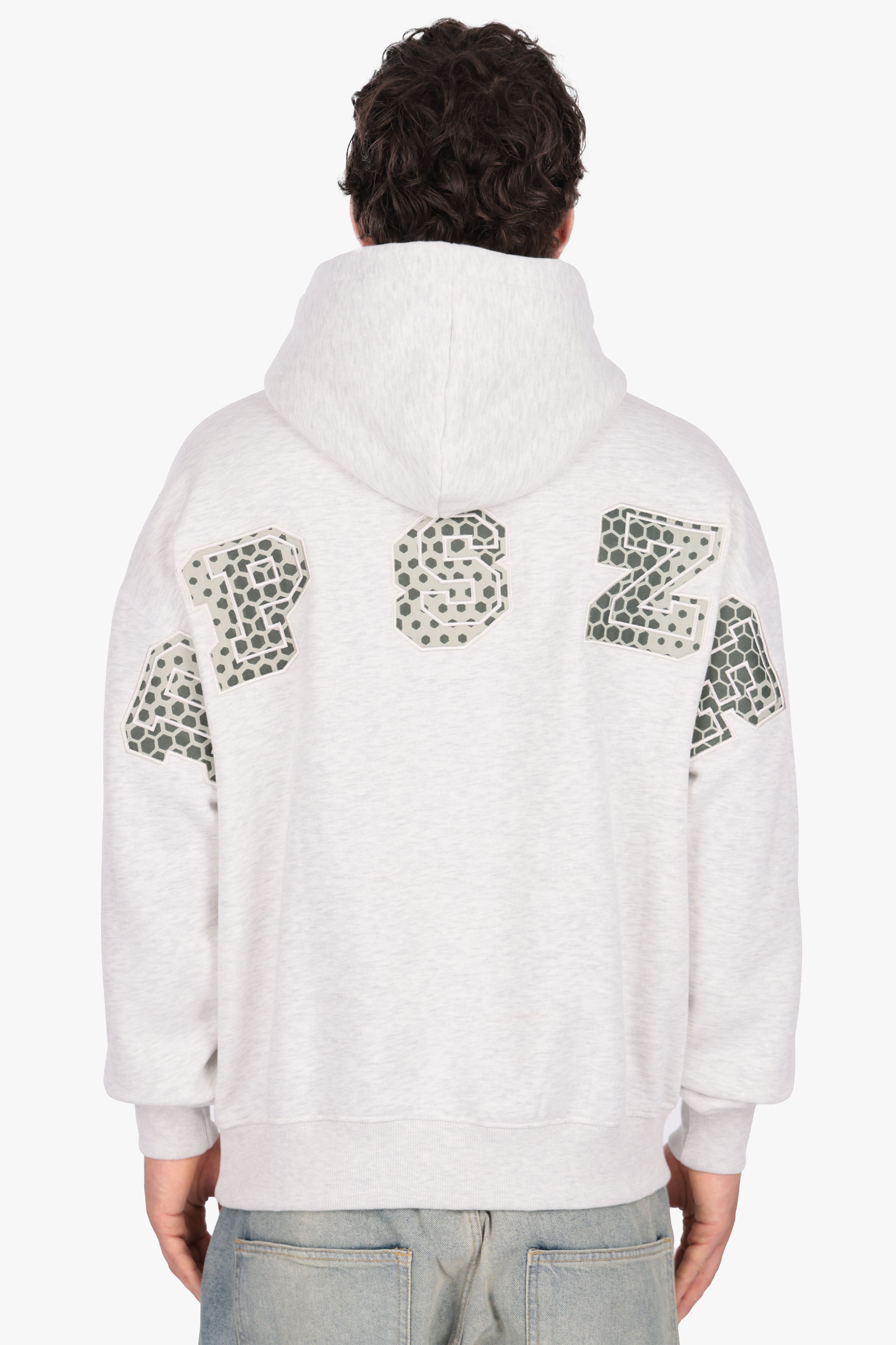 CAMO PATCH HOODIE GREY MELANGE