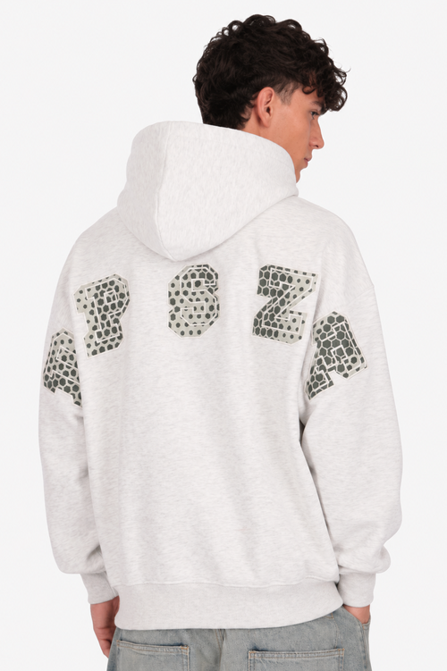 CAMO PATCH HOODIE GREY MELANGE