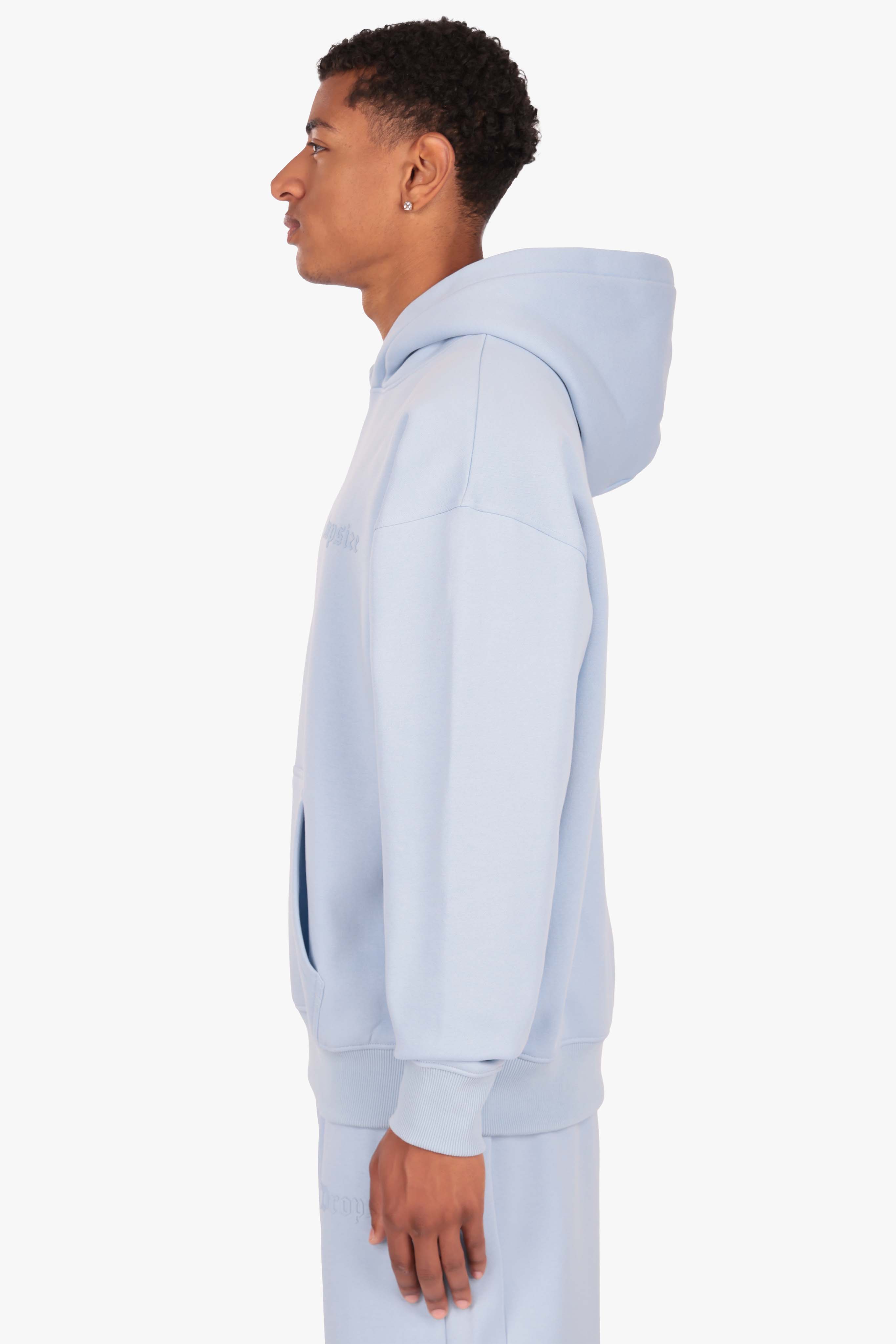 HEAVY OVERSIZE HD LOGO HOODIE BABY BLUE