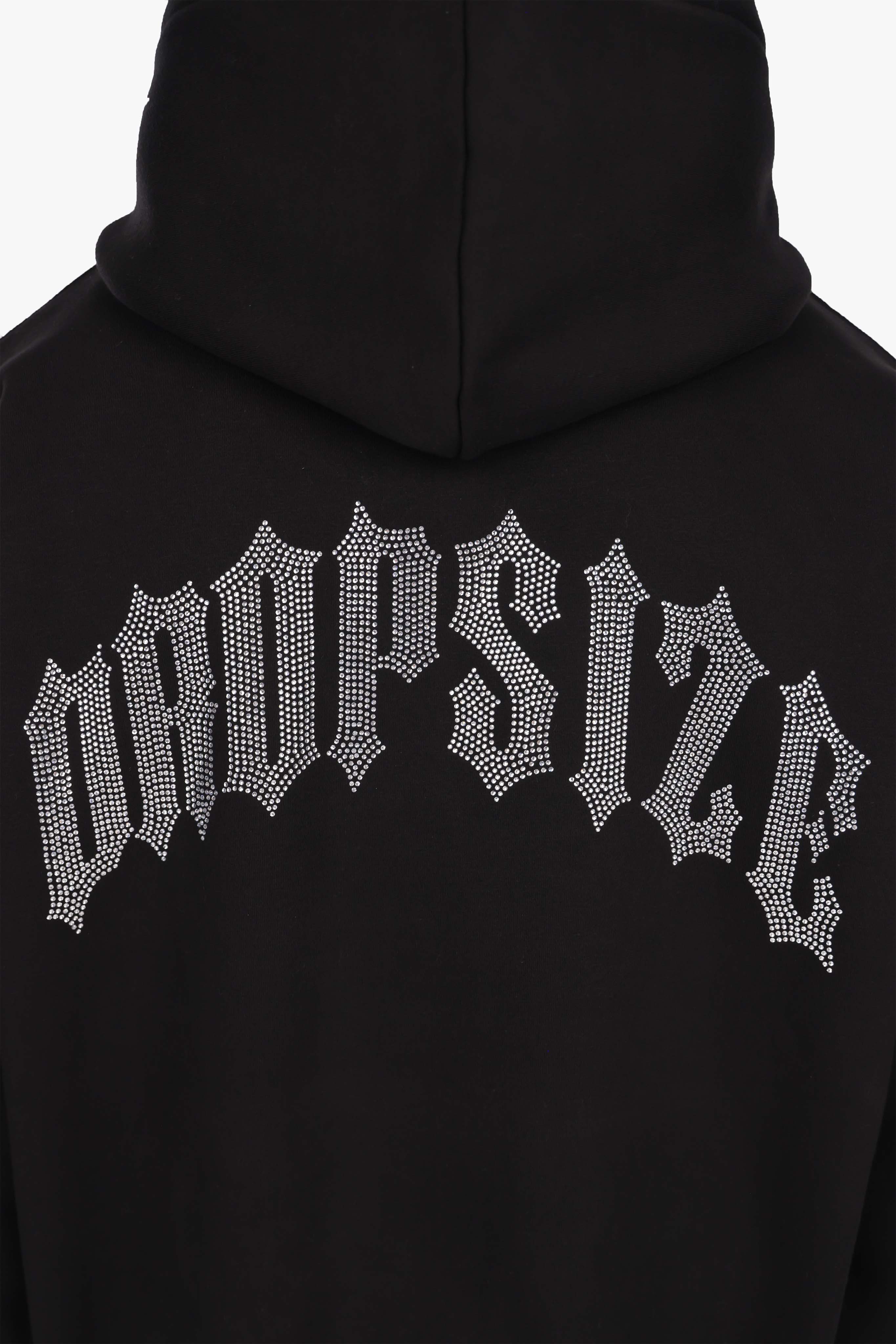 HEAVY OVERSIZE RHINESTONE HOODIE BLACK