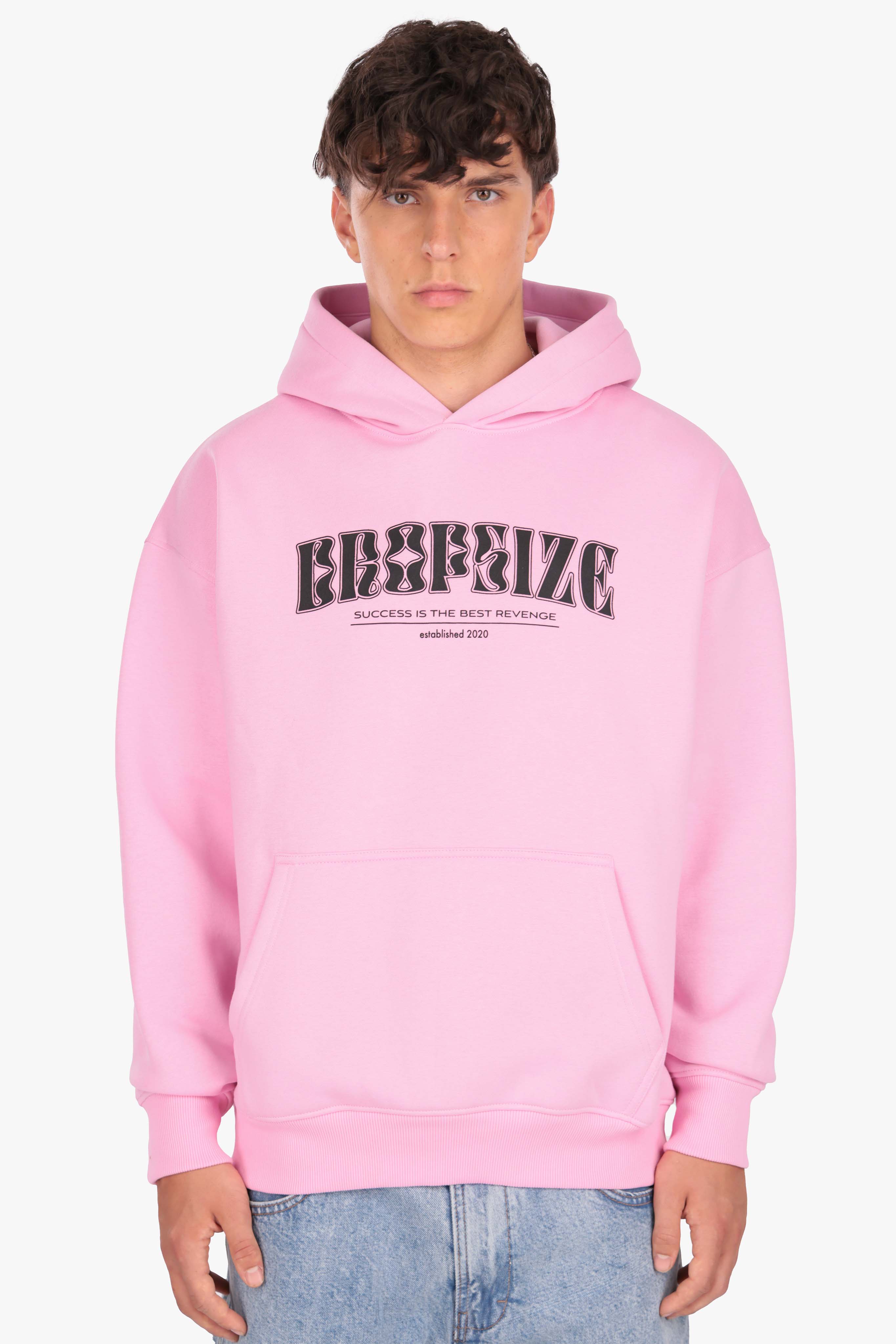 DROPSIZE SUCCESS GLITCH HOODIE PINK