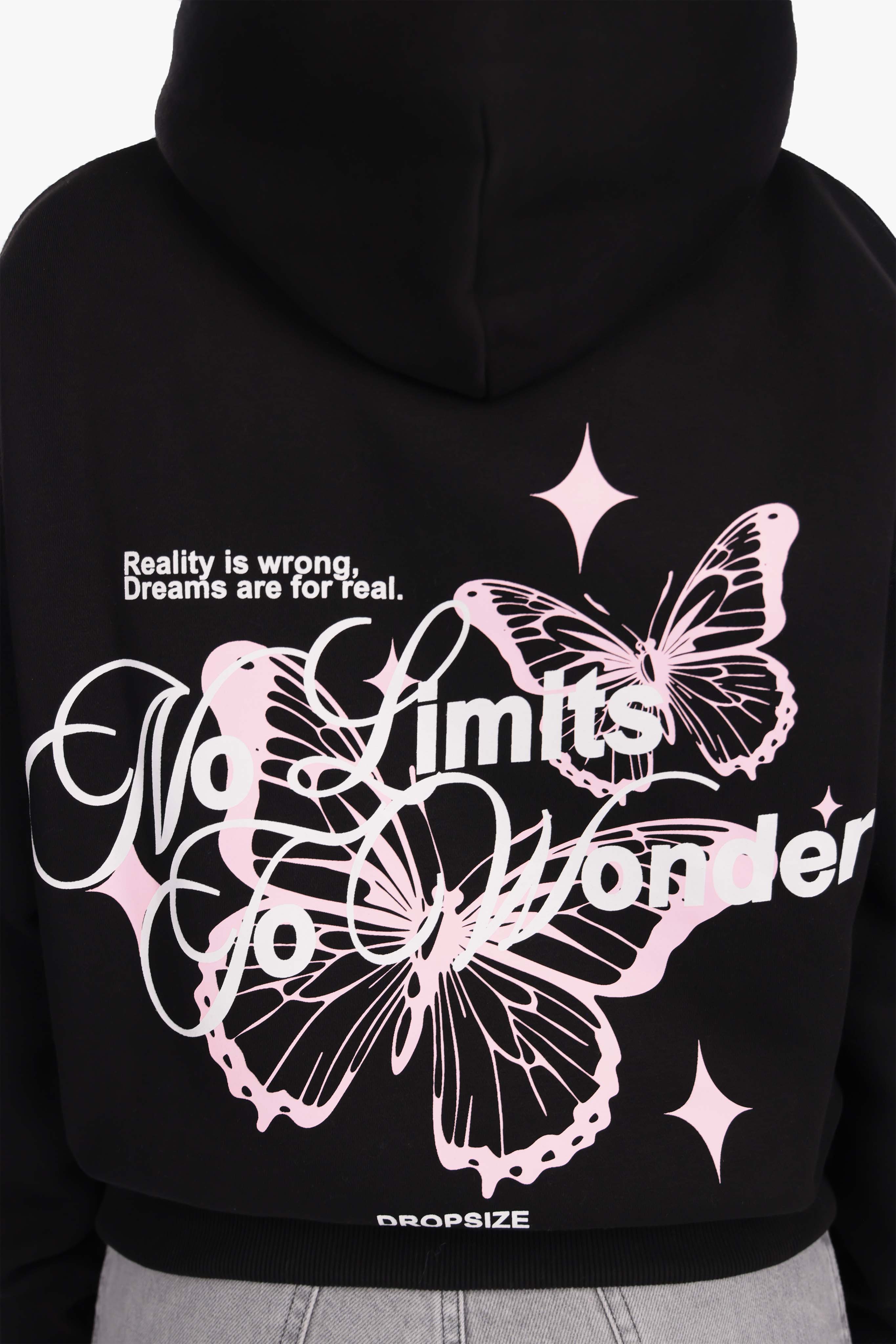 WOMENS NO LIMITS BUTTERFLY HOODIE BLACK