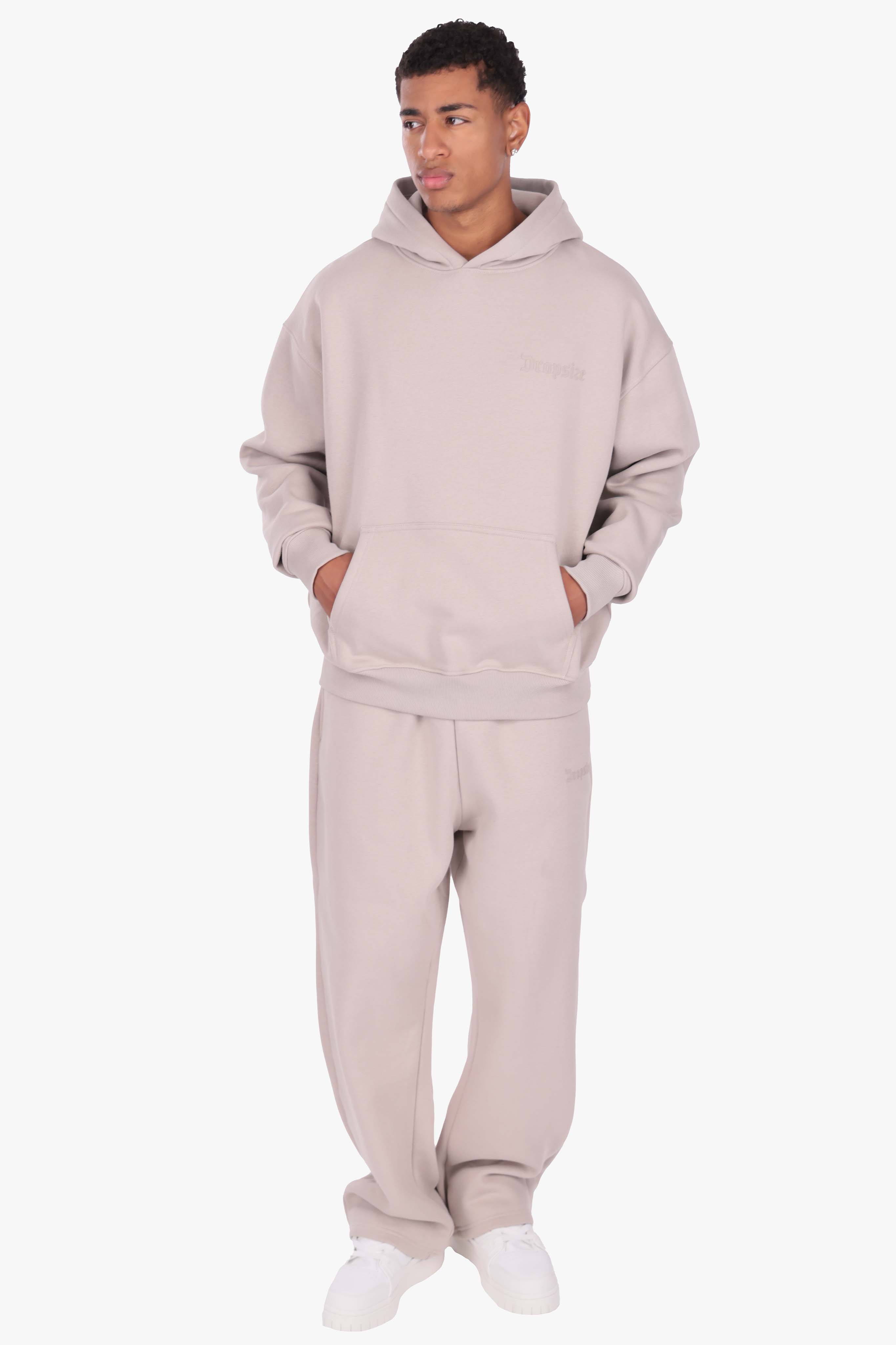 HEAVY OVERSIZE HD LOGO HOODIE MUSHROOM