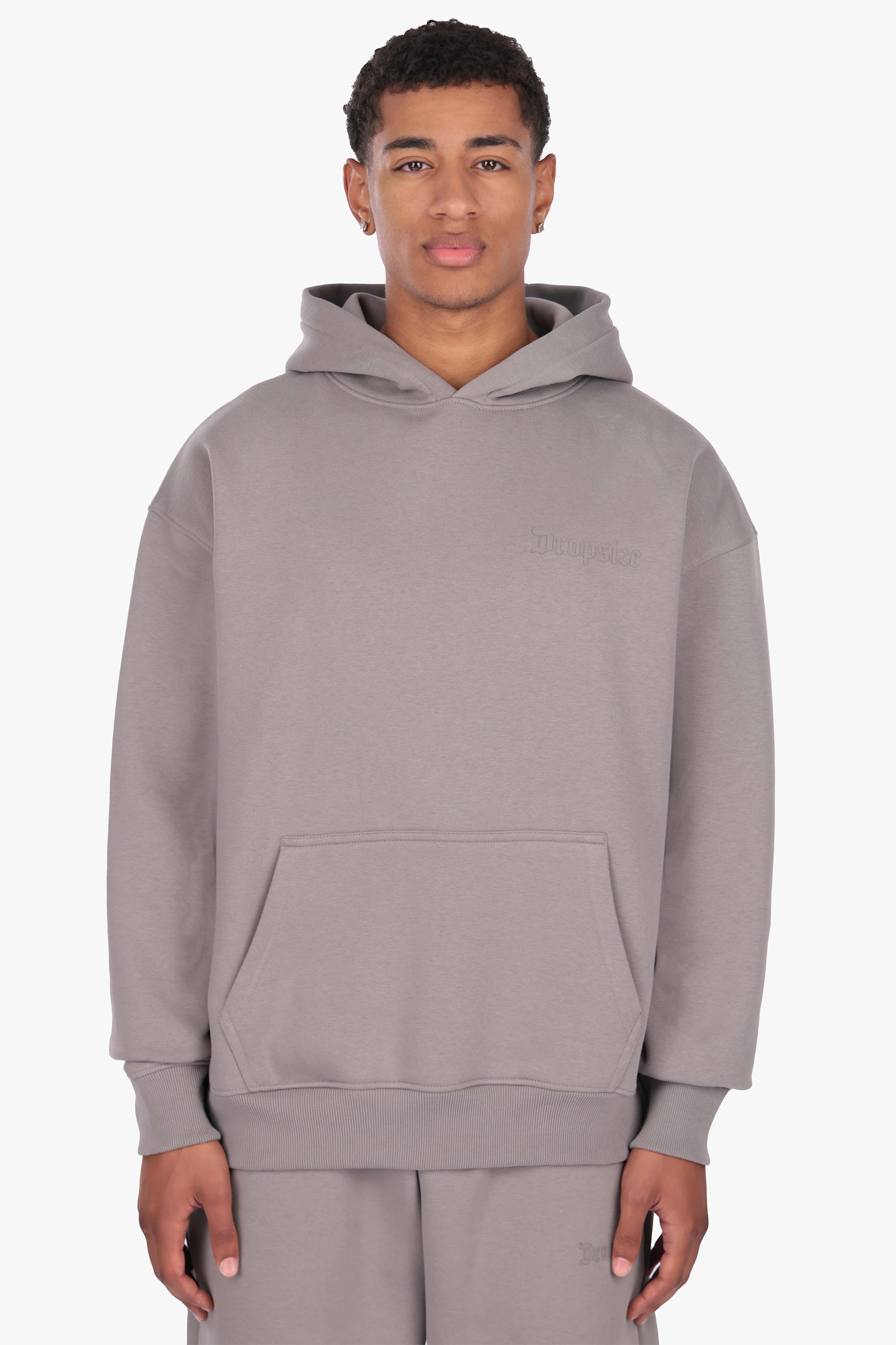 HEAVY OVERSIZE HD LOGO HOODIE  GREY