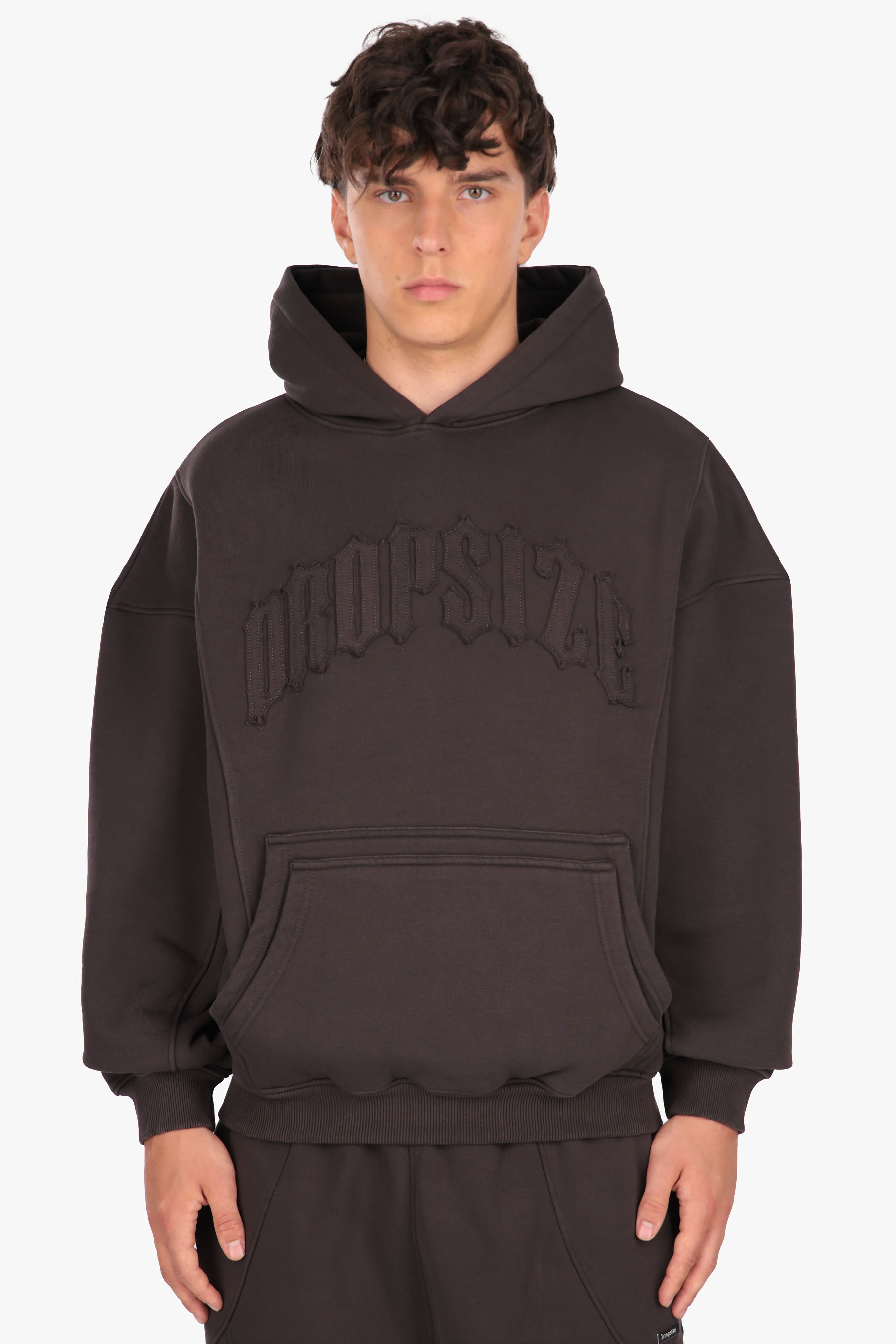 RAW EDGES SEAM HOODIE WASHED BLACK